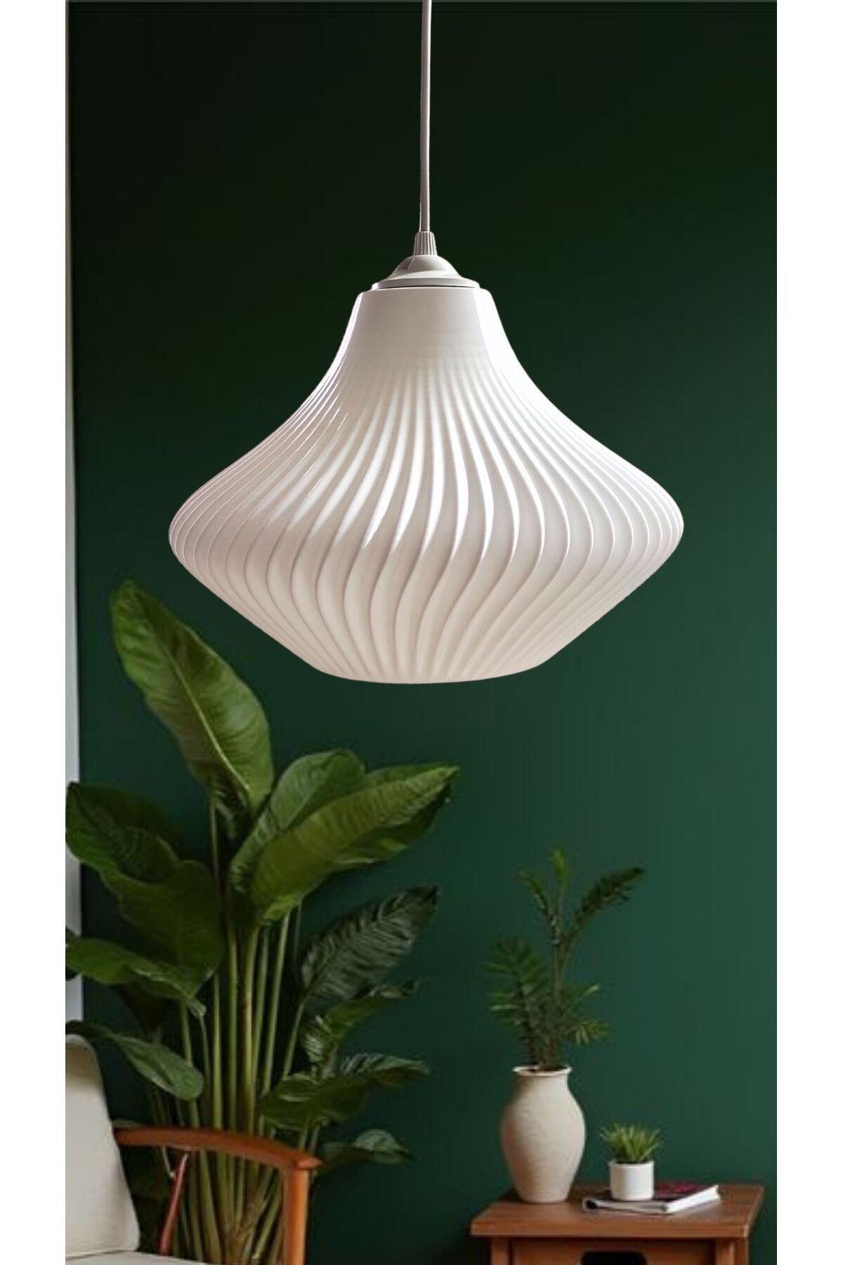 decory Cosmos Beyaz Sarkıt Avize, Yatak Odası, Oturma Odası Tasarım Tekli Sarkıt Avize (Bioplastik) E27