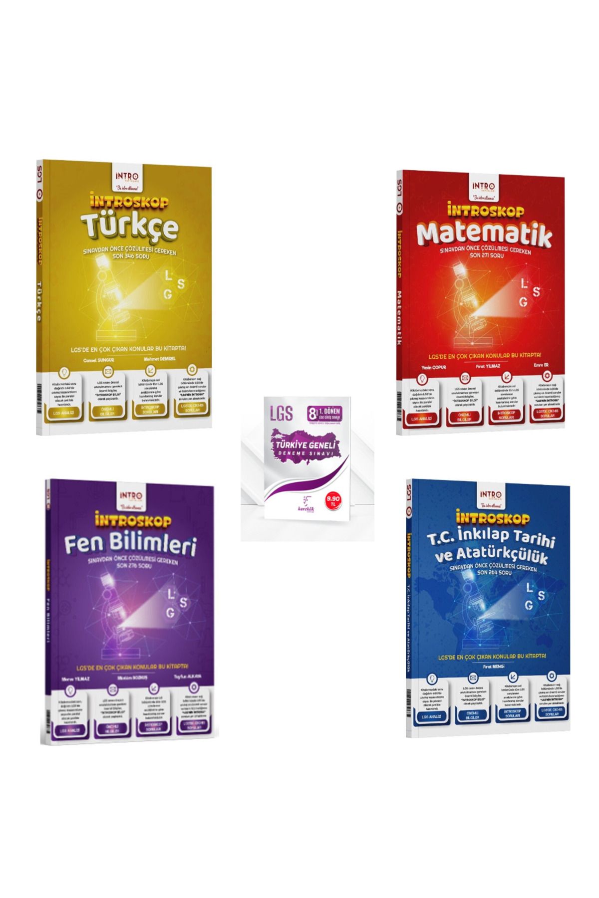 Marsis Yayınları İntro Yayınları 8. Sınıf LGS Türkçe Matematik ve Fen İnkılap Tarihi İntroskop Soru Bankası