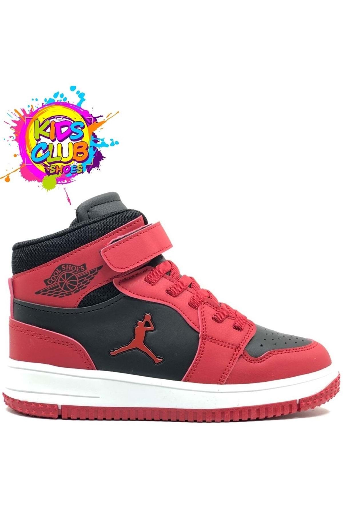 Kids Club Shoes Cool Haykat-25 Ortopedik Taban Unisex Çocuk Spor Ayakkabı KIRMIZI-SİYAH