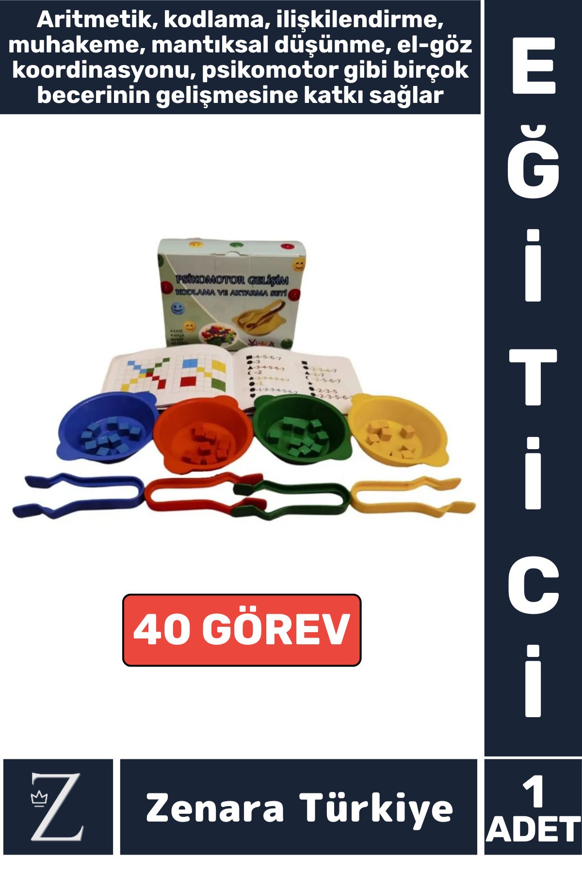 Zenara Eğlenceli Mantıksal Düşünme El Göz Koordinasyon Geliştirici Eğitici Çocuk PSİKOMOTOR GELİŞİM