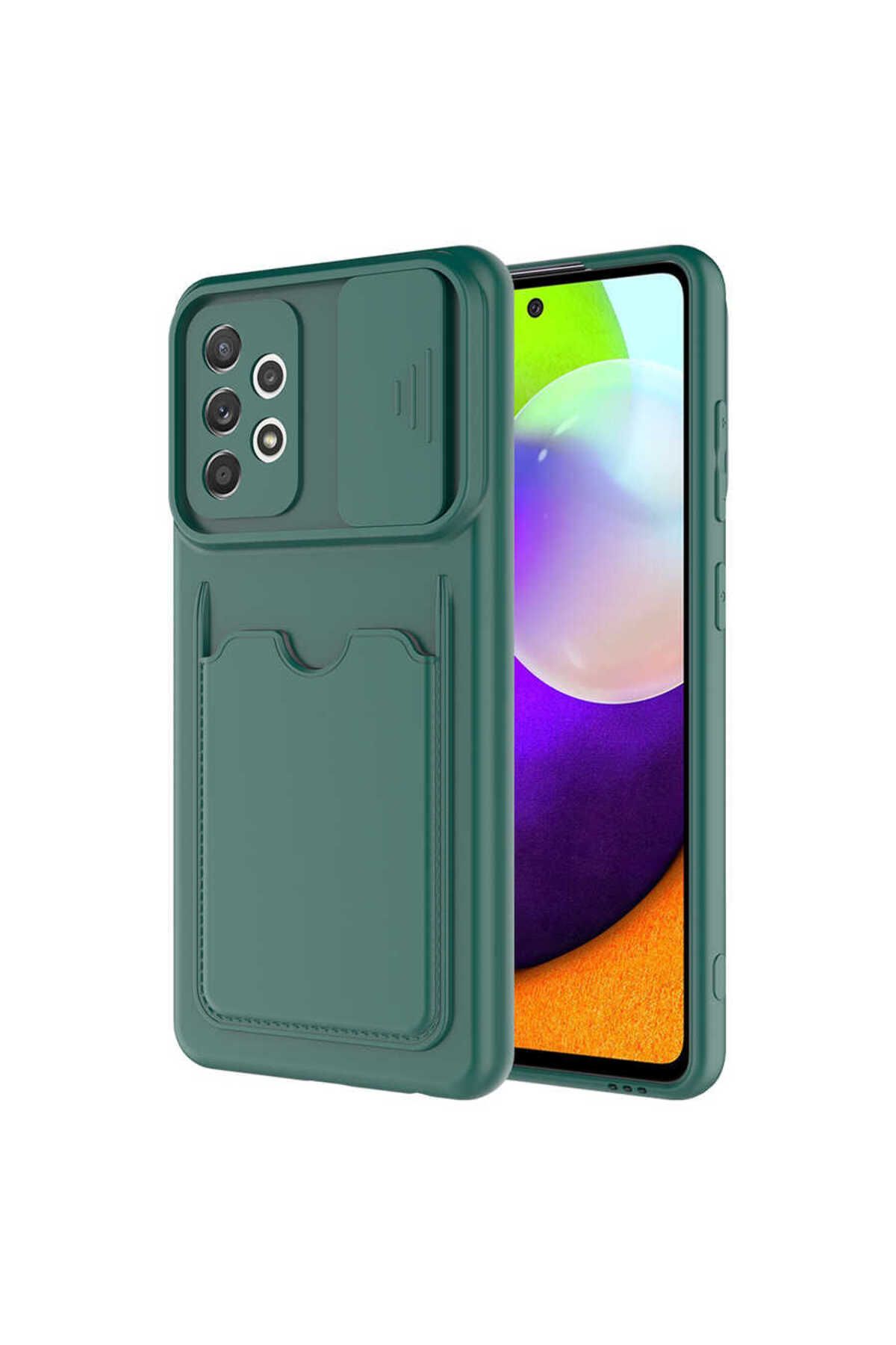 VARDAR AKSESUAR Galaxy A52 Uyumlu Kılıf Kartlıklı Kamera Korumalı Esnek Kartixvar İzvor Kapak
