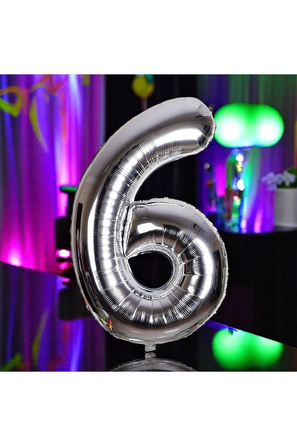 Kuzey YÜKSEK KALİTE 1 METRE GÜMÜŞ 6 RAKAM BALON GÜMÜŞ 6 RAKAM FOLYO BALON UÇAN BALONA HELYUM GAZINA UYGUN