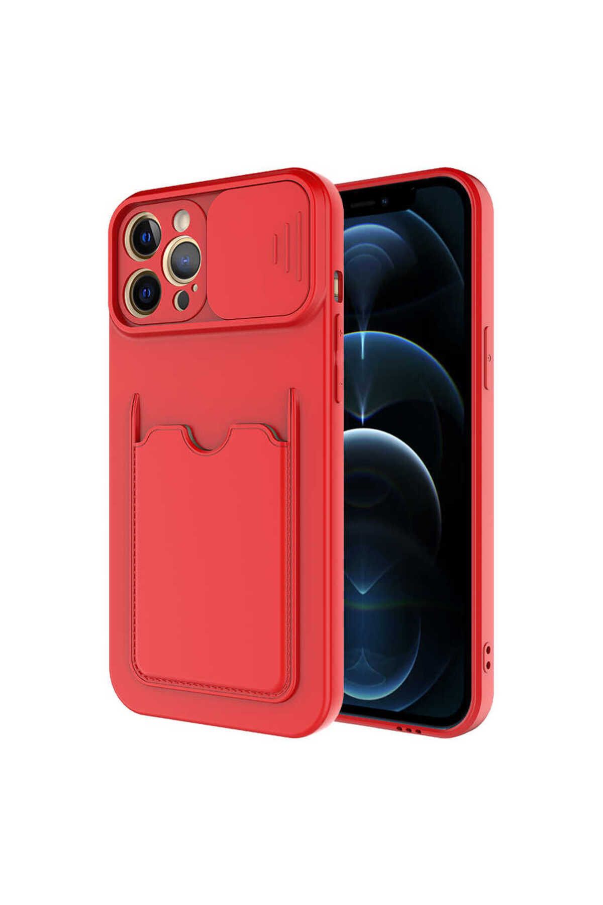 VARDAR AKSESUAR iPhone 12 Pro Uyumlu Kılıf Kartlıklı Kamera Korumalı Esnek Kartixvar İzvor Kapak