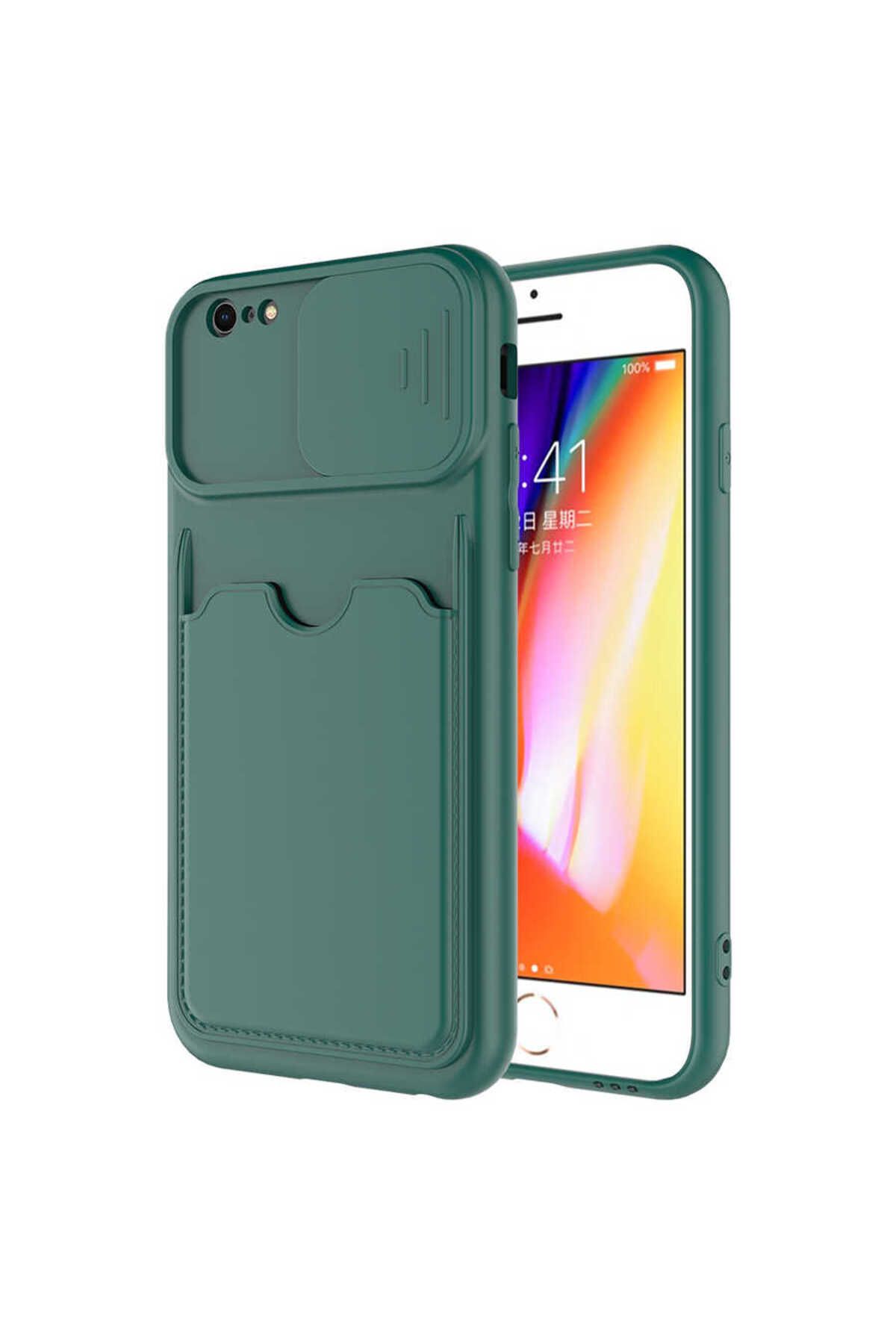 VARDAR AKSESUAR iPhone 6s Uyumlu Kılıf Kartlıklı Kamera Korumalı Esnek Kartixvar İzvor Kapak