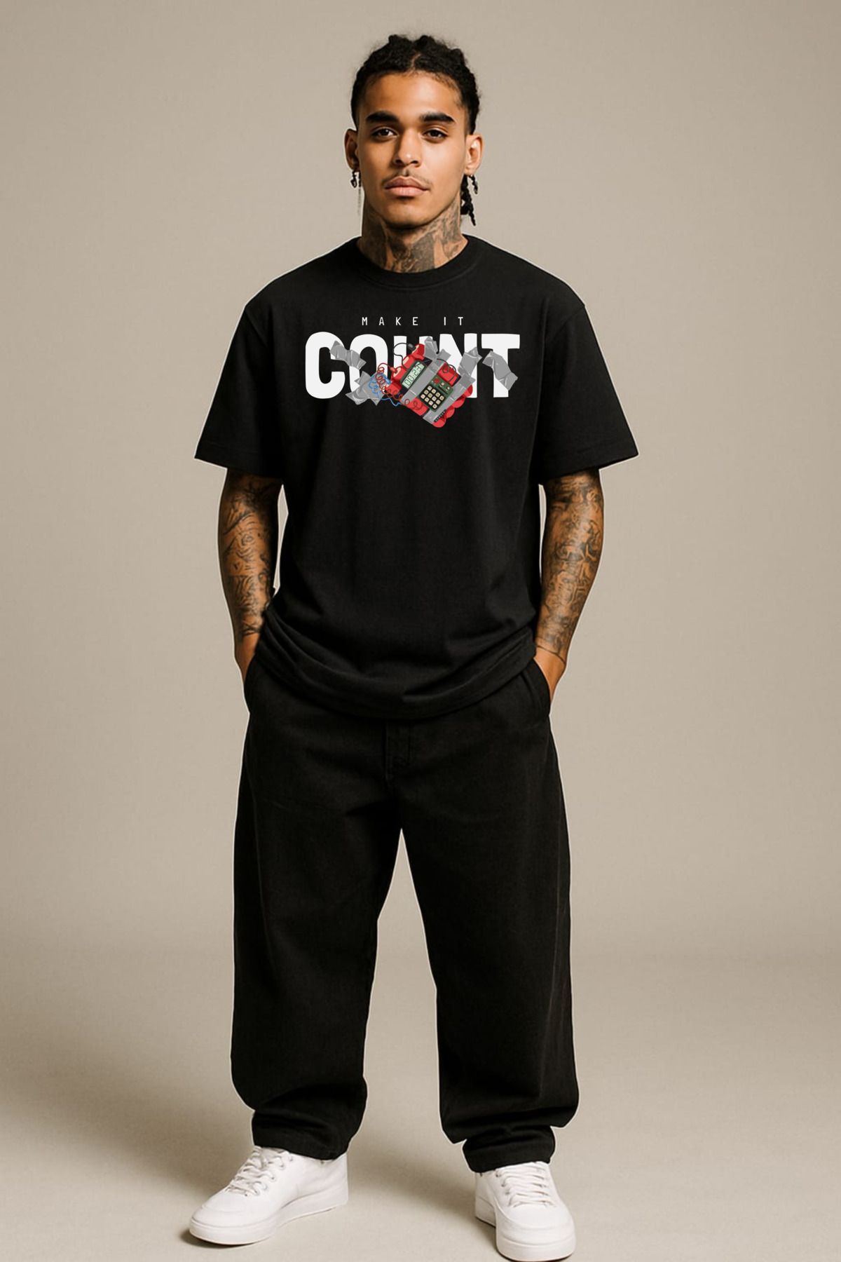 MAYK STREETWEAR OVERSIZE TSHIRT - UNISEX C4 BOMB BASKILI TSHIRT
