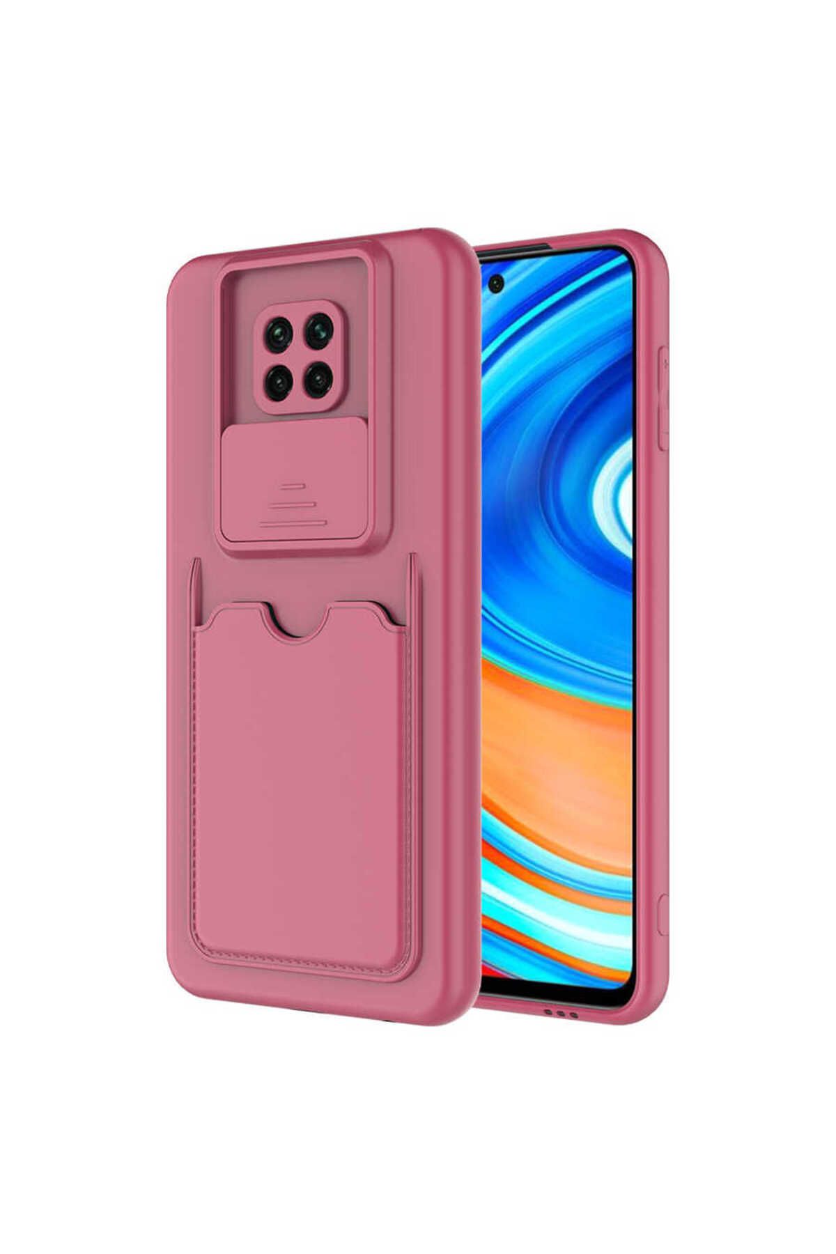 VARDAR AKSESUAR Redmi Note 9 Pro Uyumlu Kılıf Kartlıklı Kamera Korumalı Esnek Kartixvar İzvor Kapak