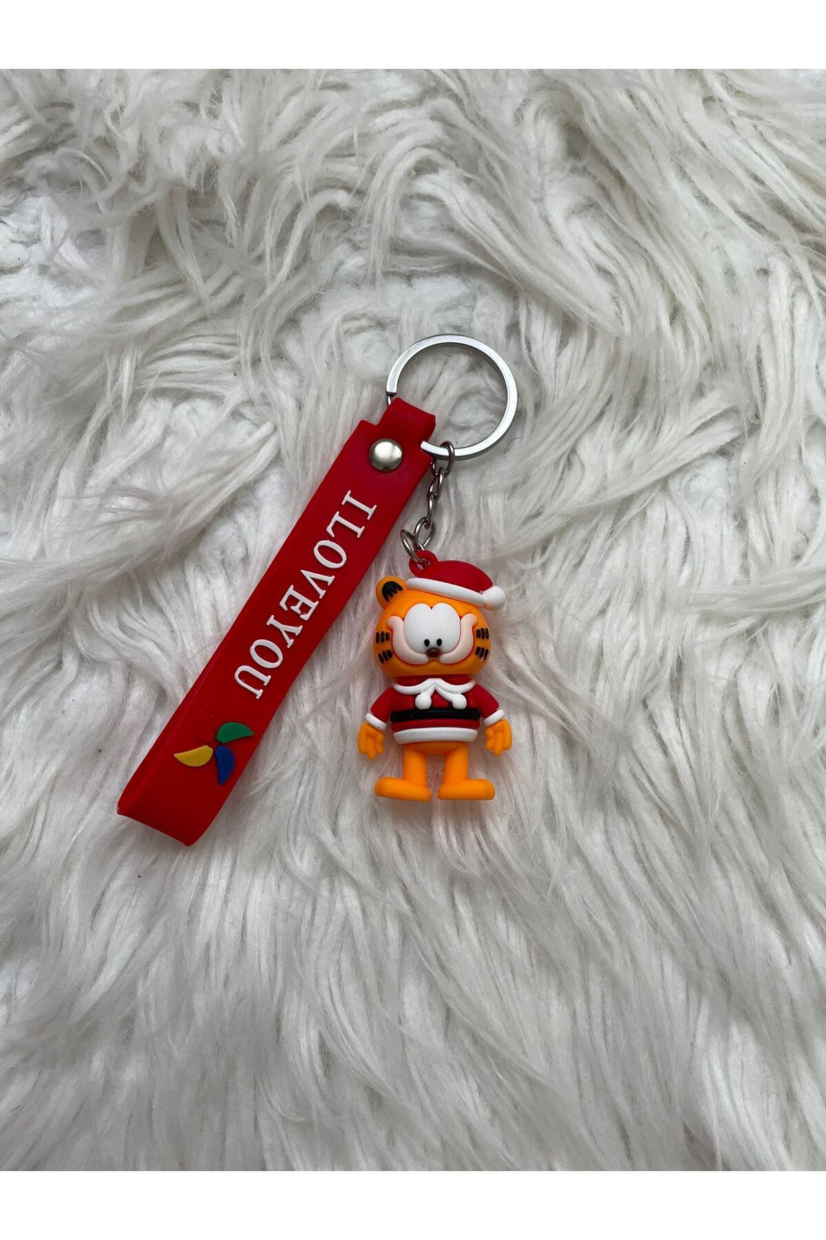 Minik Tutku Garfıeld Silikon Anahtarlık &Çants Aksesuarı 4 Farklı Figür