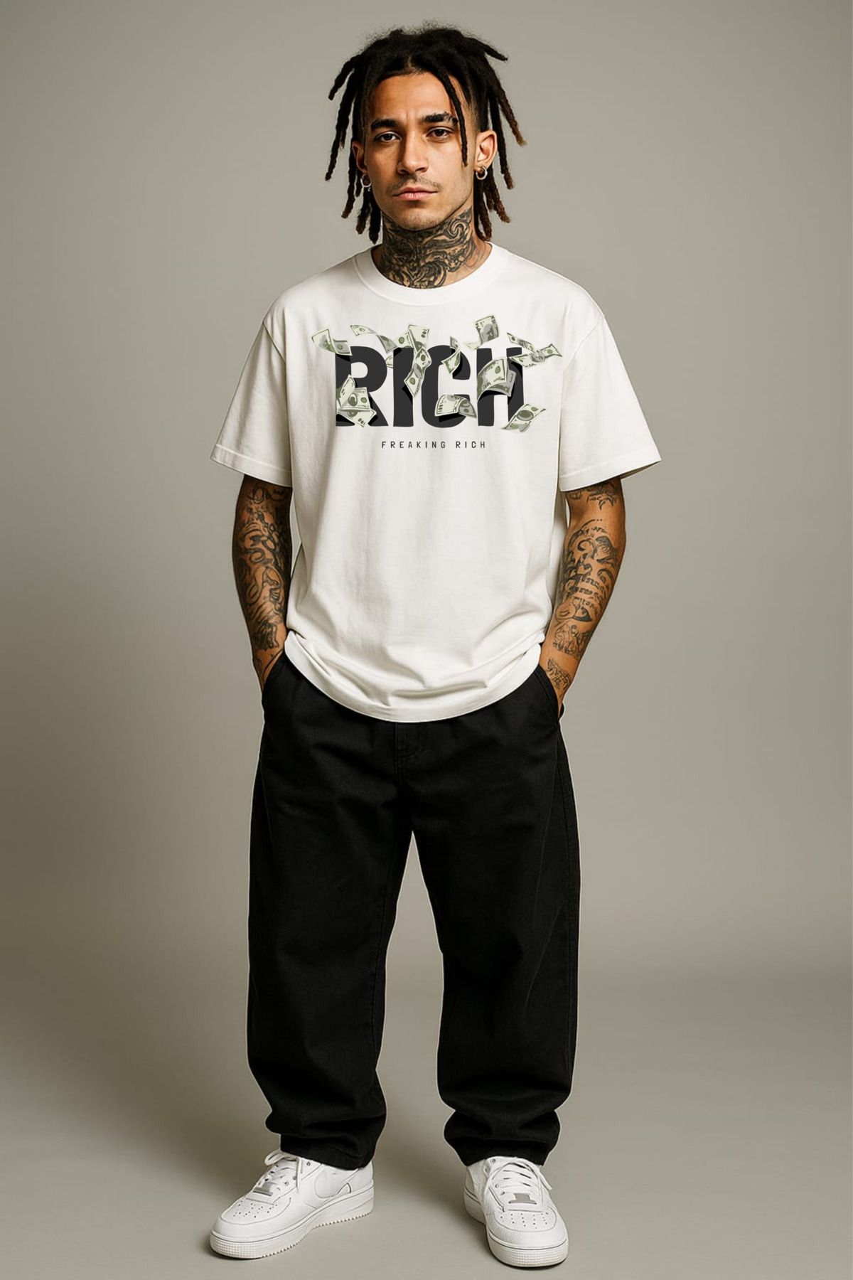 MAYK STREETWEAR OVERSIZE TSHIRT - UNISEX RICH BASKILI TSHIRT