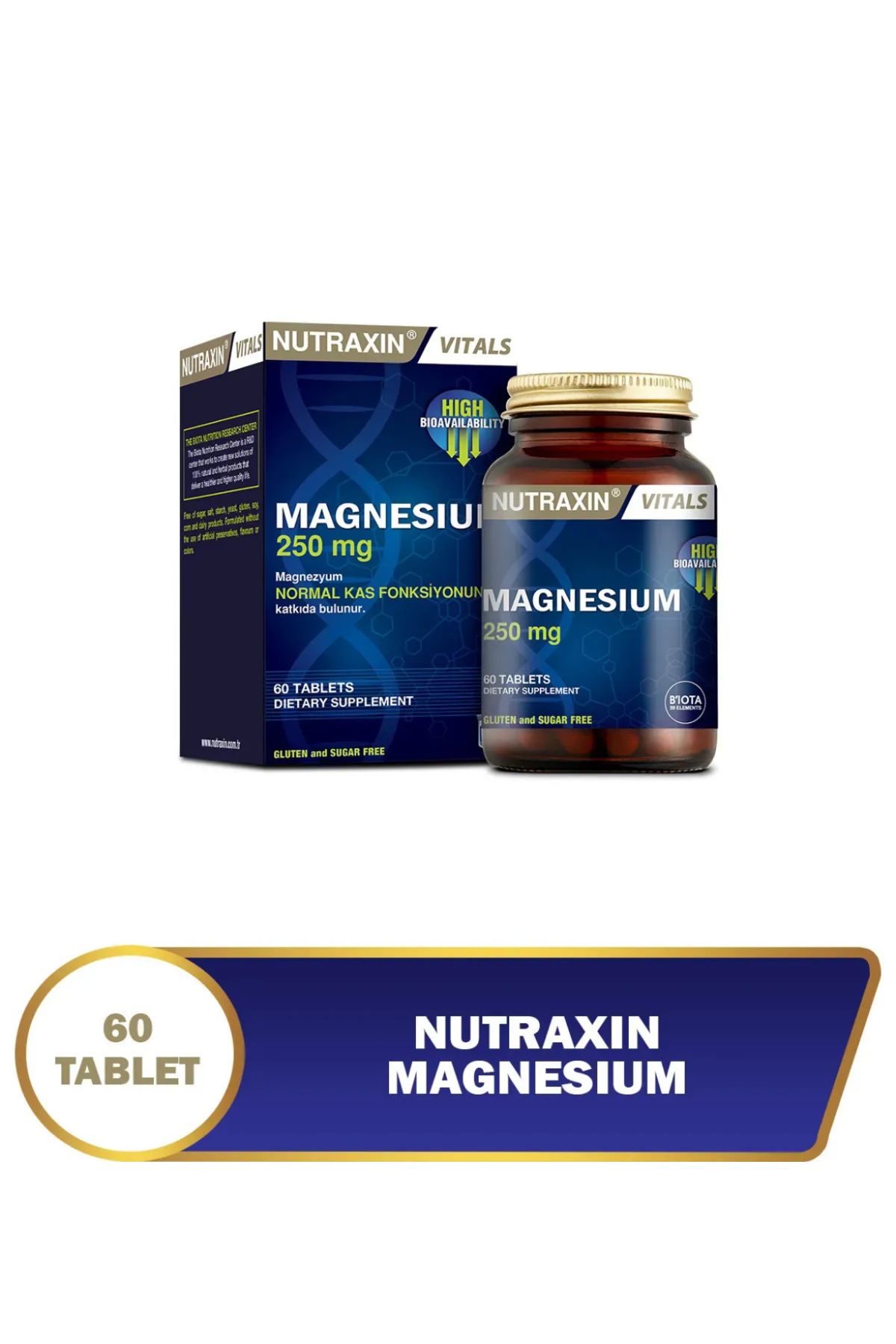 Nutraxin Magnesium 250 Mg 60 Tablet