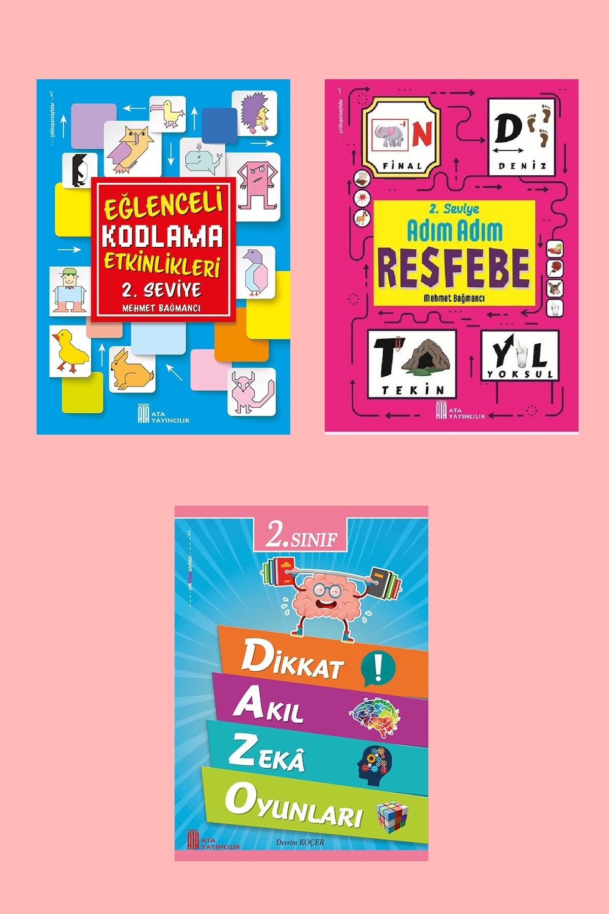 Ata Yayıncılık 2.Sınıf Eğlenceli Kodlama+Resfebe+Dikkat Akıl Zeka Oyunları