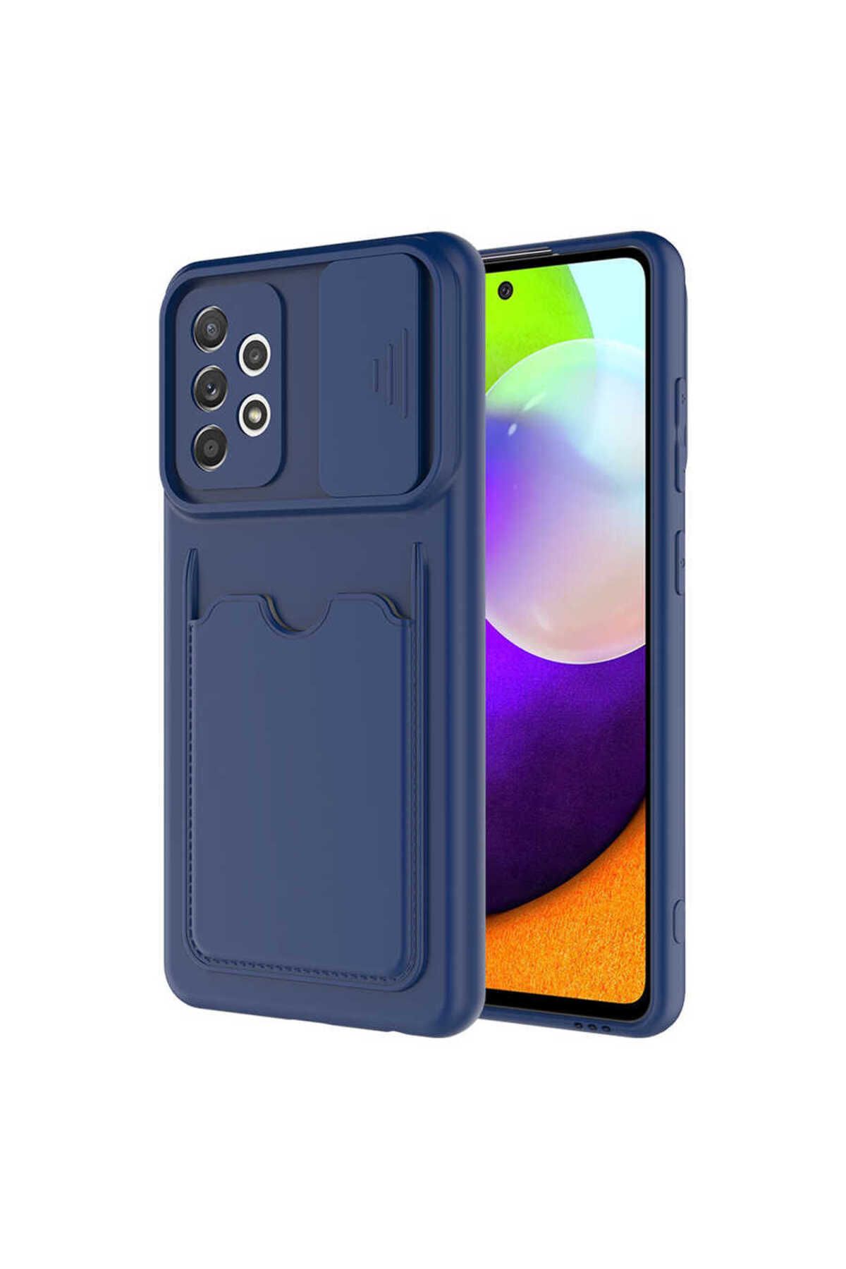 VARDAR AKSESUAR Galaxy A72 Uyumlu Kılıf Kartlıklı Kamera Korumalı Esnek Kartixvar İzvor Kapak