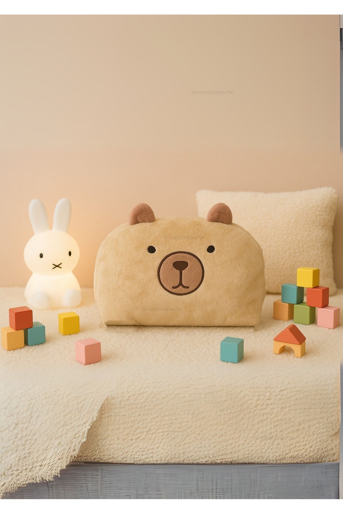 Plush Soft Dekoratif Çocuk Kapibara Figürlü Yastık Doğal Yumuşak