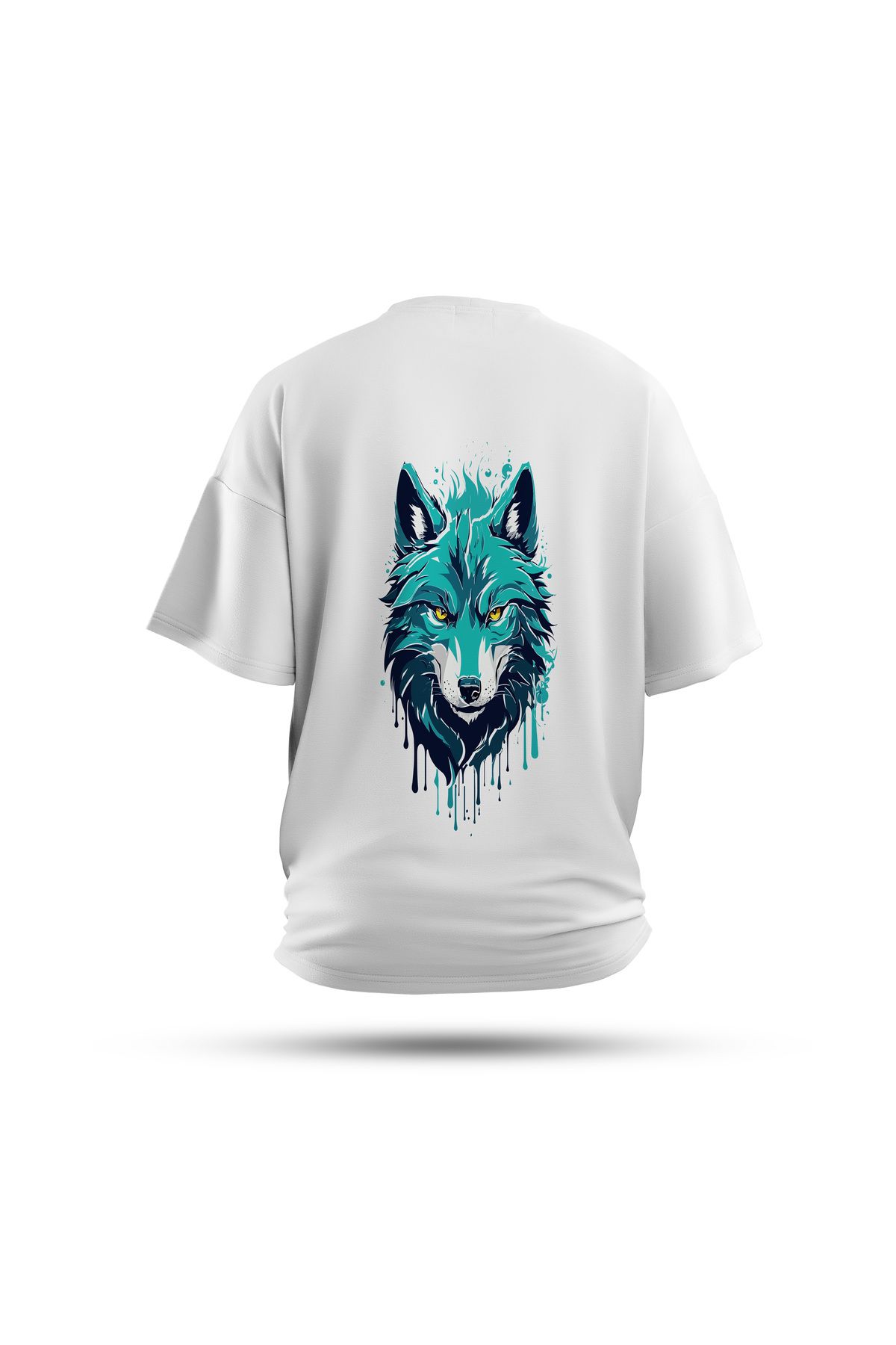Zestia Unisex T-Shirt, Kurt Sırt Baskılı, Regular, %100 Pamuk, Beyaz T-Shirt No: 0034