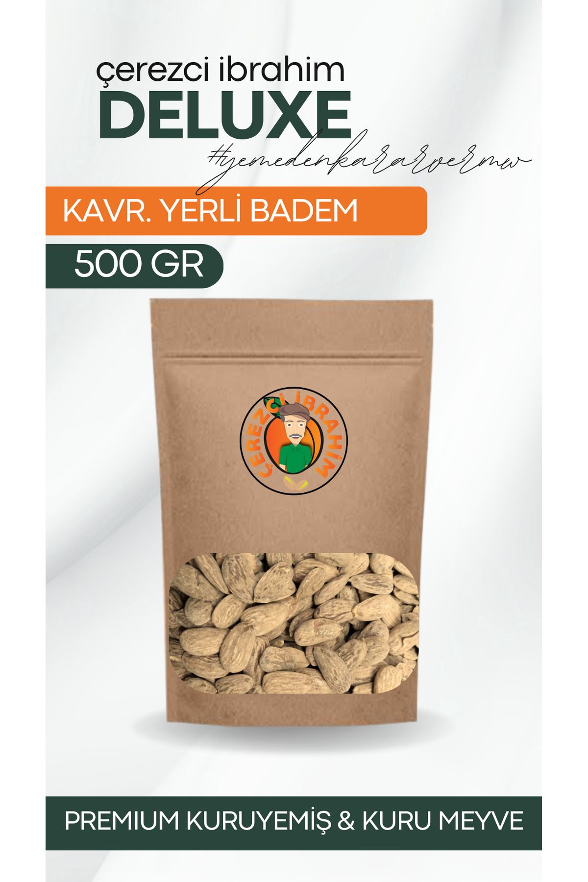 Çerezci İbrahim 500 GR Kavrulmuş Tuzlu Yerli Badem İçi