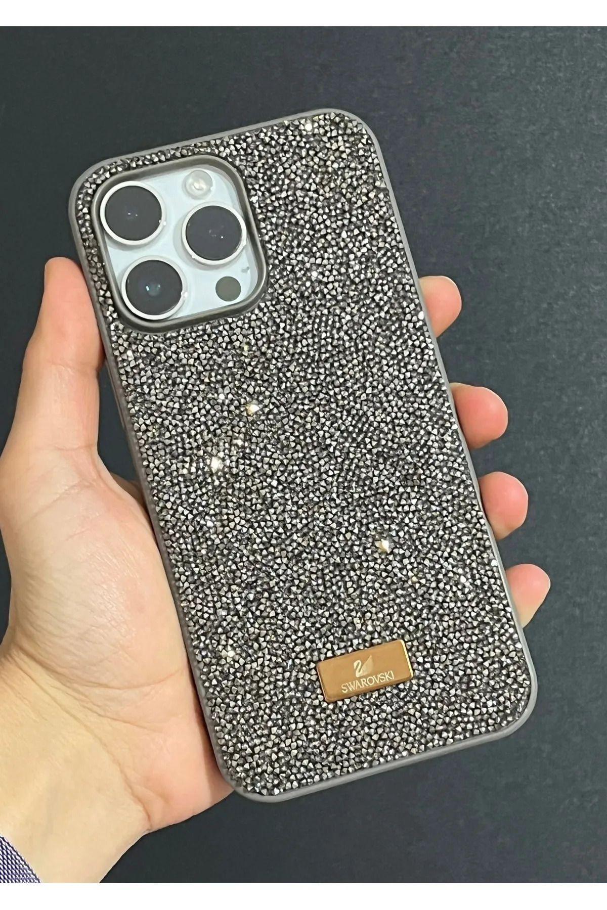 MYWORLD Iphone 12/12 PRO Uyumlu Telefon Kılıfı Parlak Pırlanta Taşlı Elmas Işıltılı Swr Logolu Kapak Kılıf