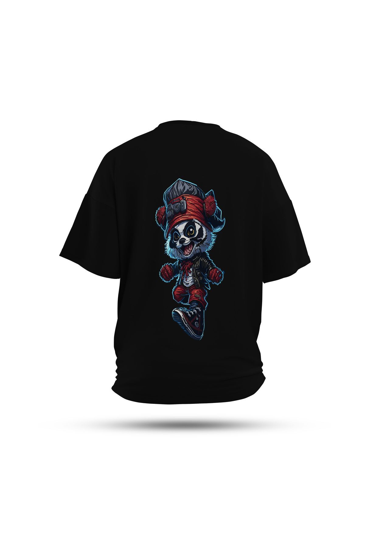 Zestia Unisex T-Shirt, Panda Sırt Baskılı, Regular, %100 Pamuk, Yeşil T-Shirt No: 0045