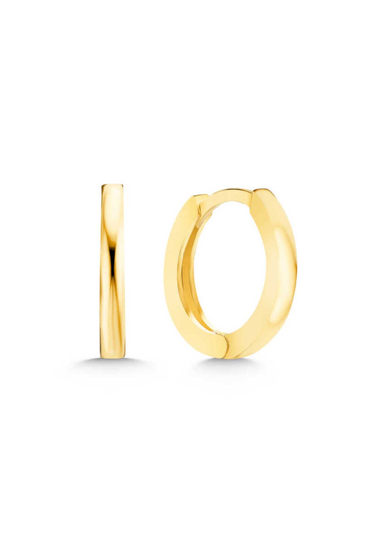 Huramarketing Gümüş Gold Halka Kadın Küpe