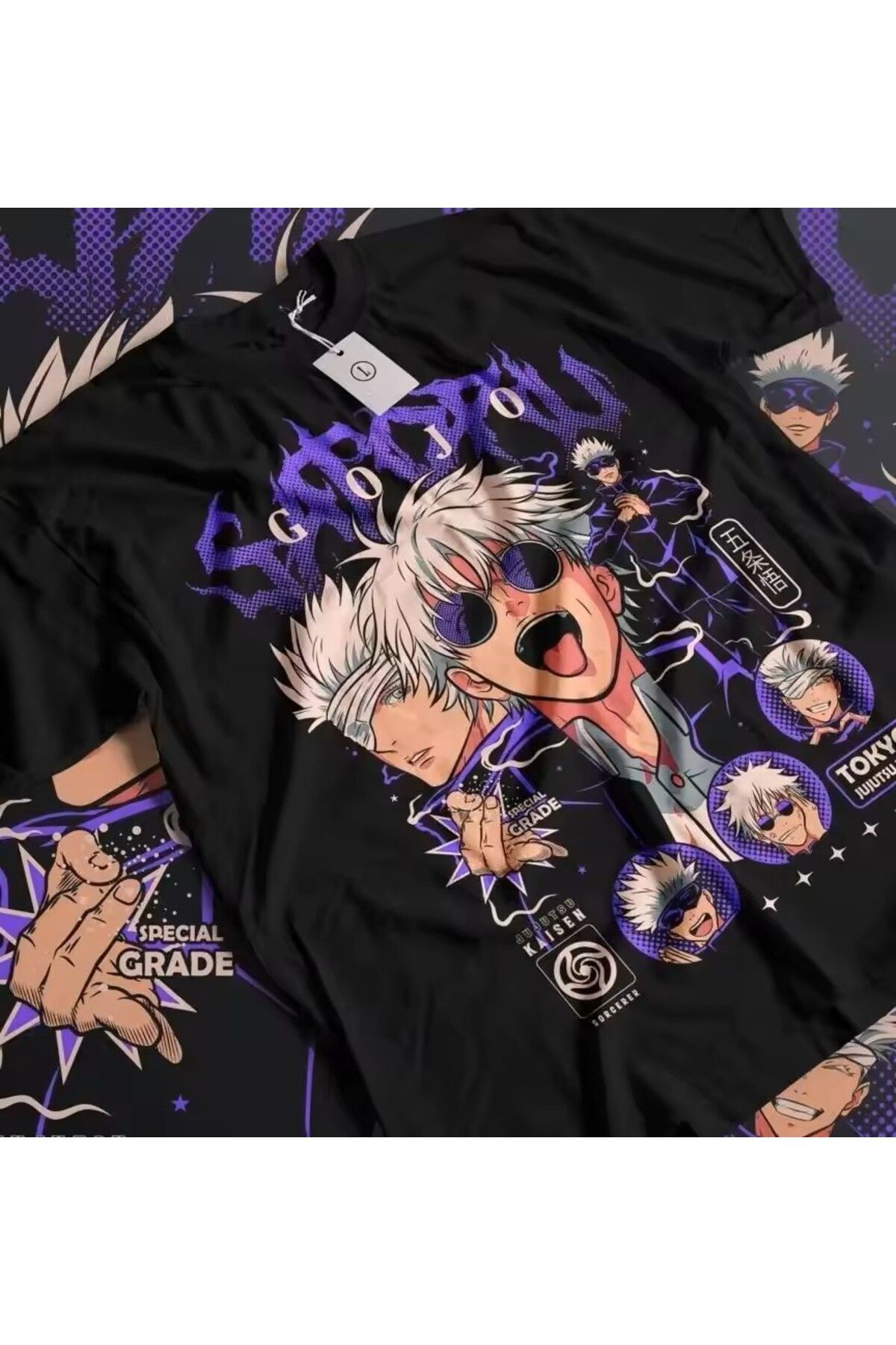 LEIVOR Gojo Satoru Baskılı T-shirt