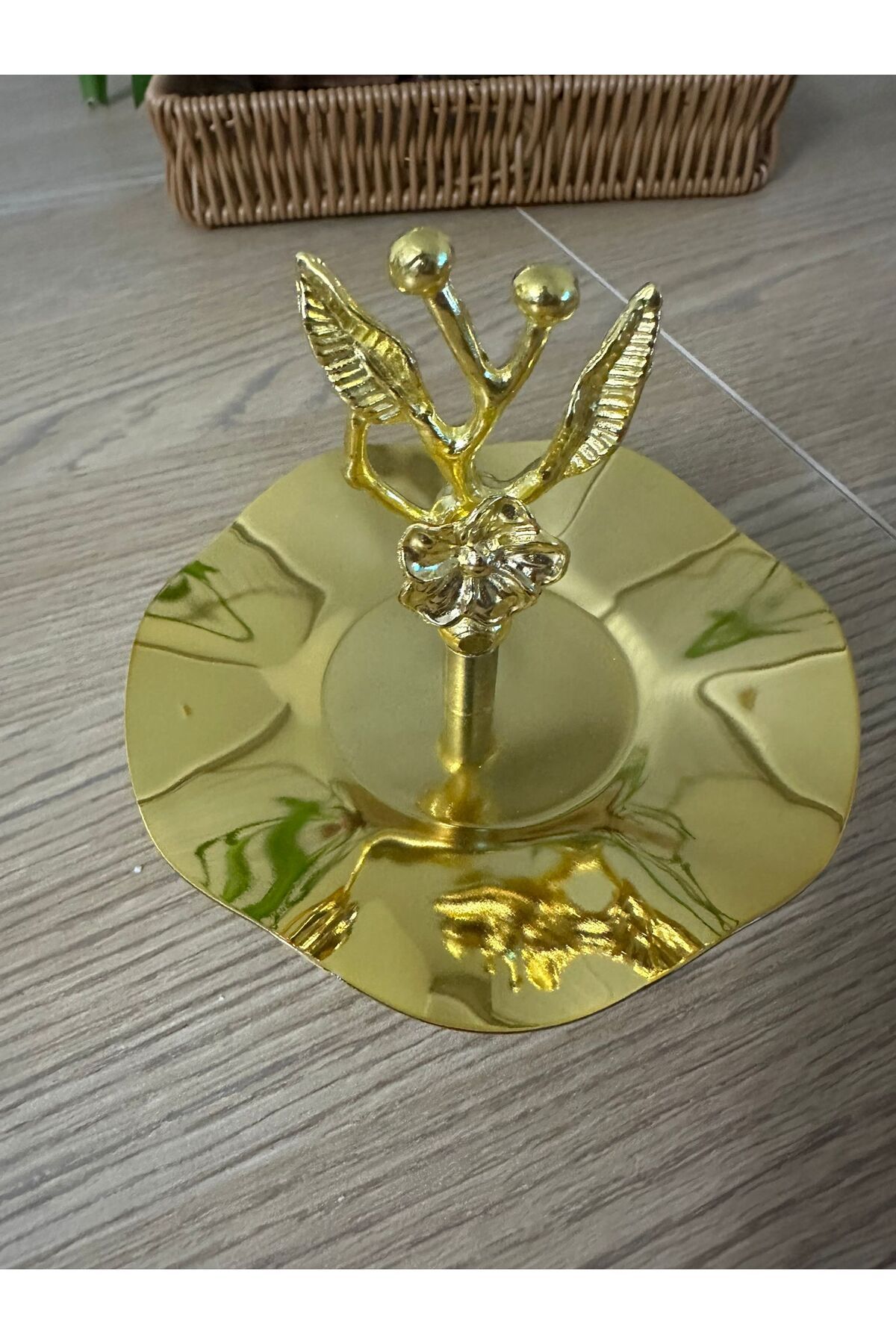Dumans home Japongülü Lokumluk,sunumluk, Ikramlık Gold Kahve Yanı 1 Adet