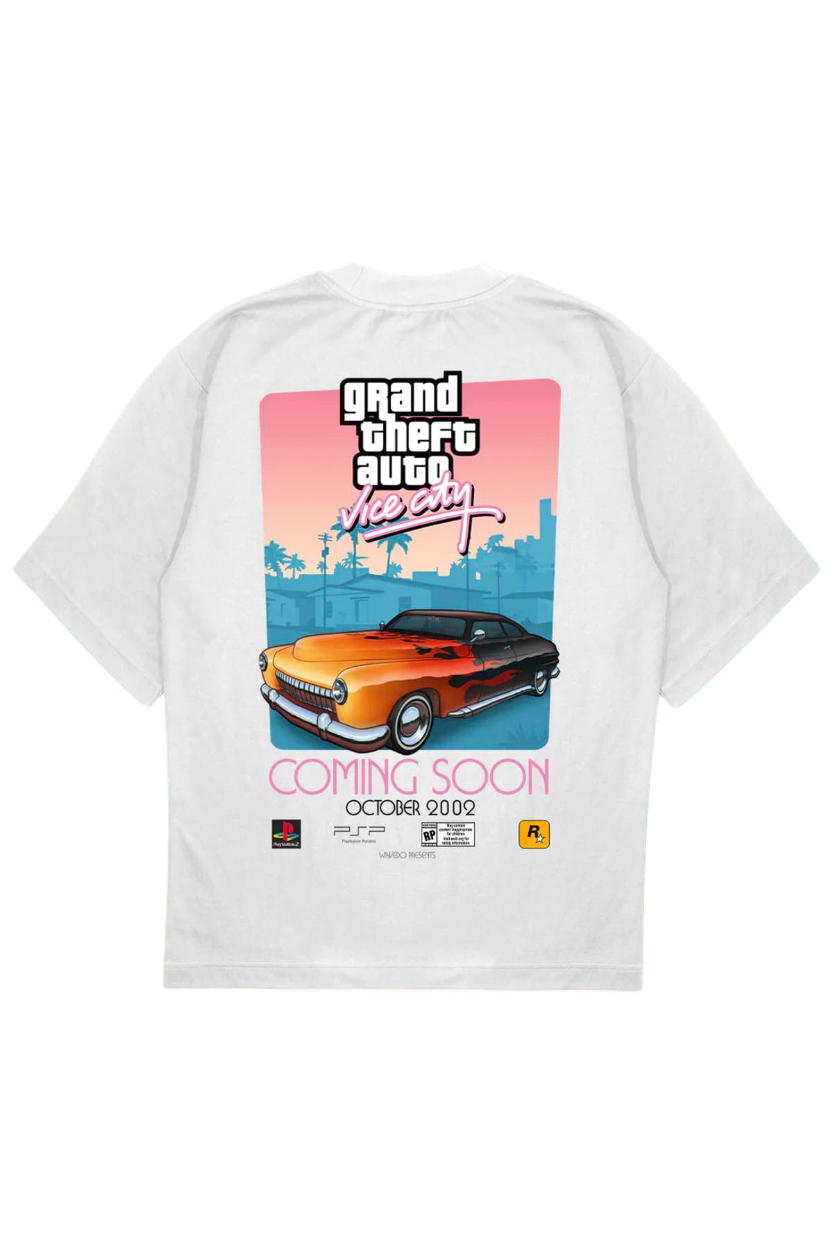 SVART WEAR VICE CITY T-Shirt OVERSIZE gta beyaz