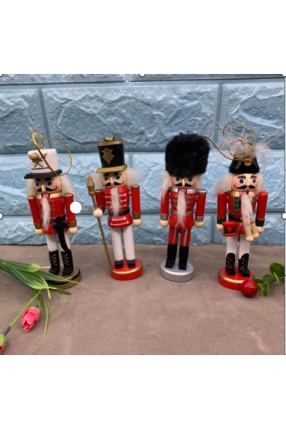 Mu Art Kurşun Asker Ahşap Dekoratif Eşya (4Lü Set 13Cm)