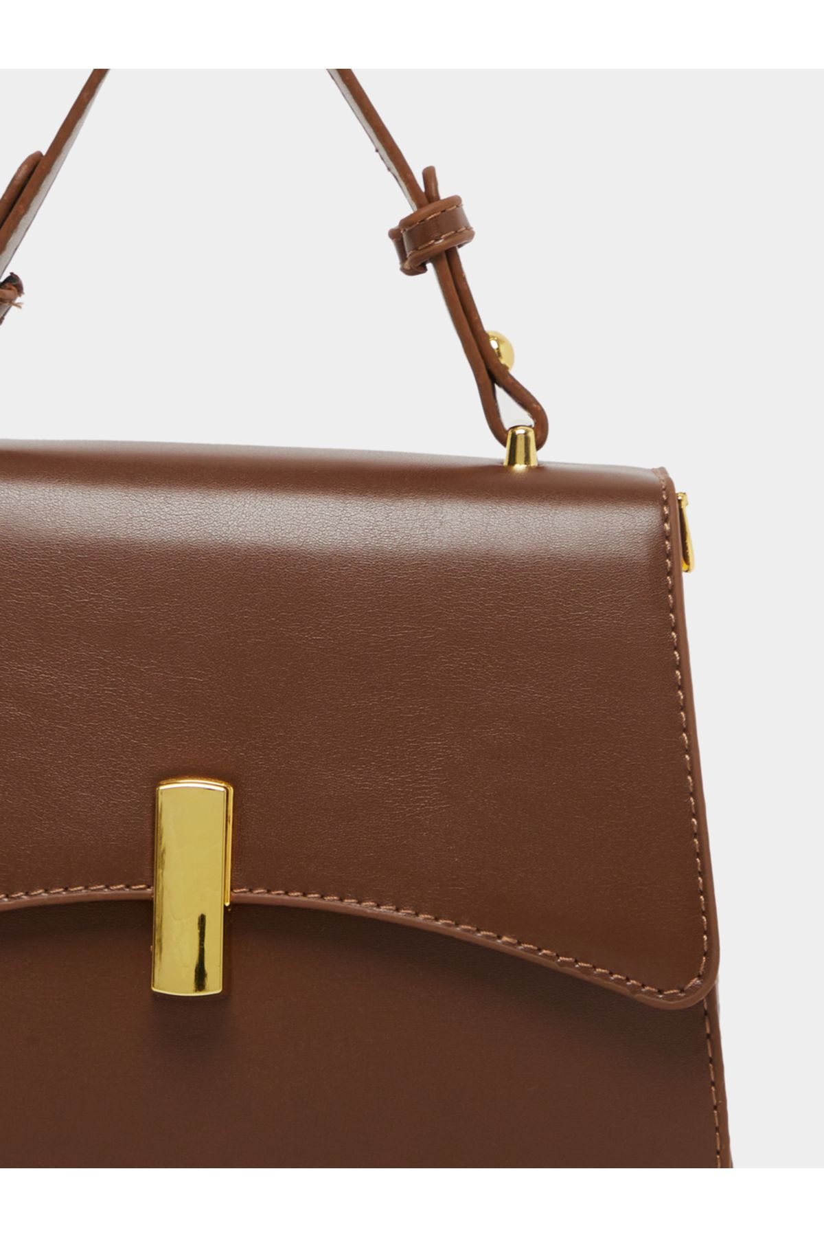 Styli-Solid Handbag with Top Handle and Adjustable Strap 3