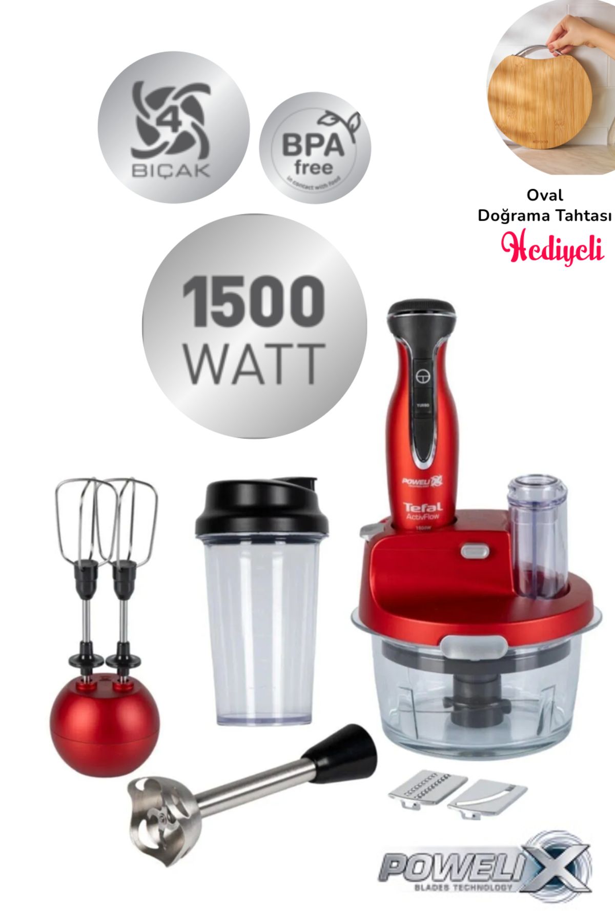 TEFAL Birinci Sınıf 1,5L Cam Hazne - Buz Kırma - Bebek Maması Aksesuarlı Blender 1500W - 910004674
