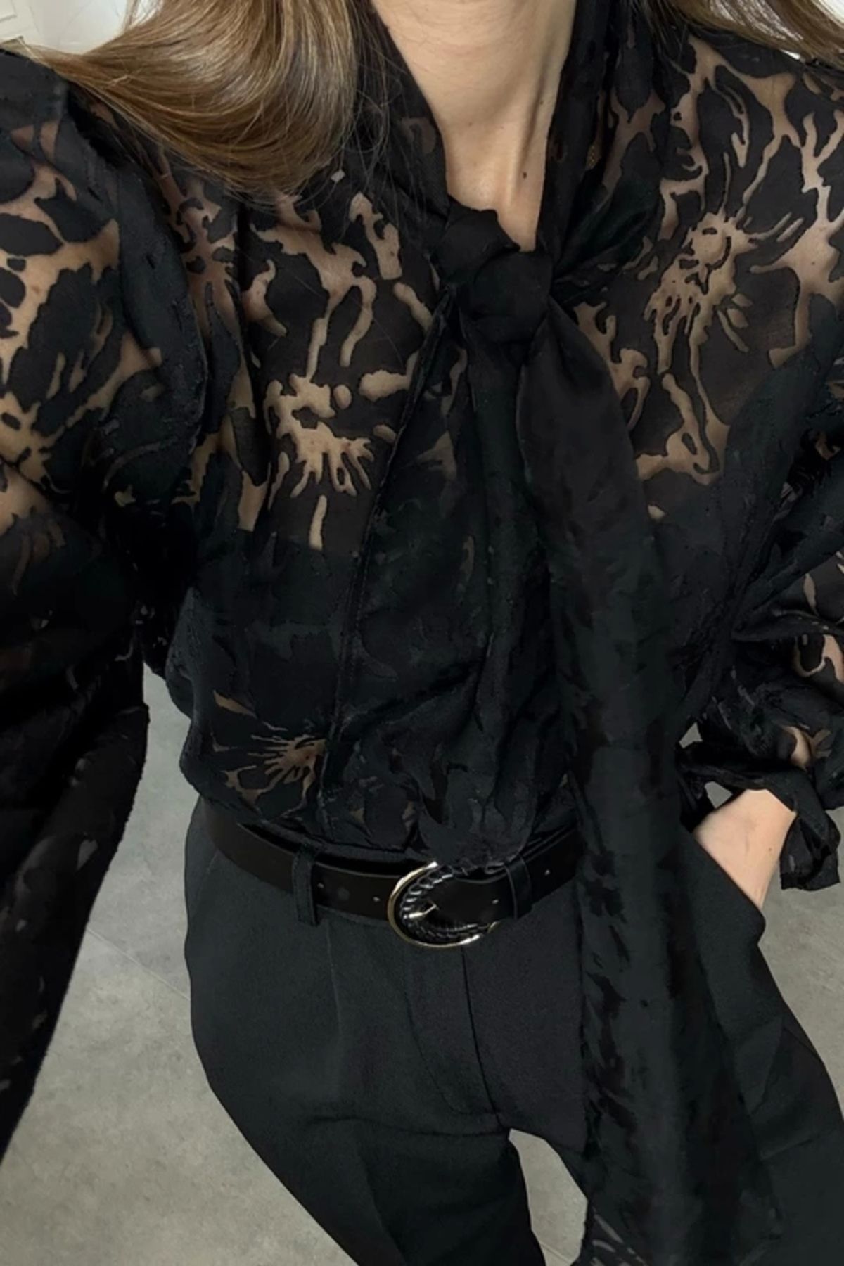 Style DANTEL FİYONK YAKA GÖMLEK