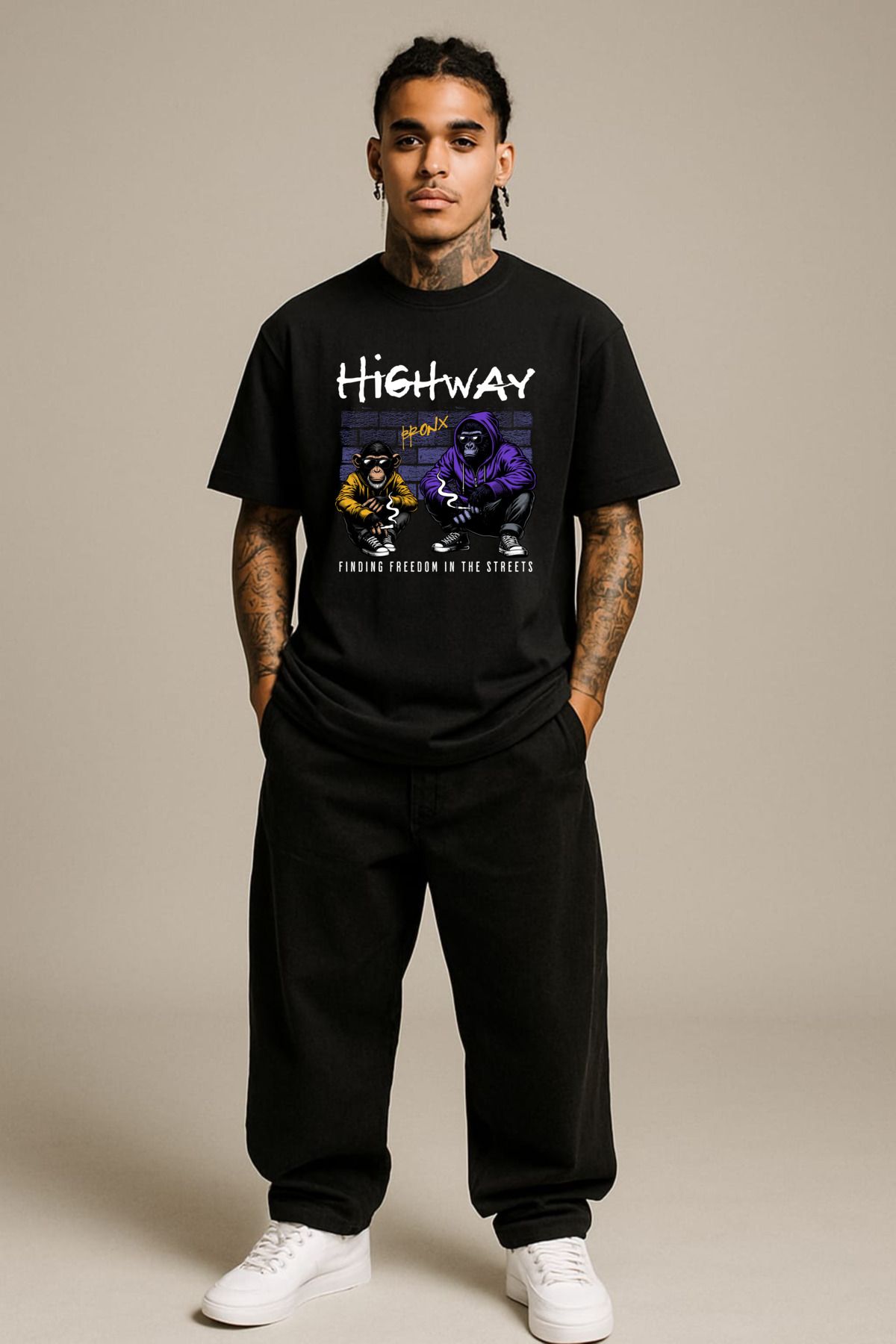 MAYK STREETWEAR OVERSIZE TSHIRT - UNISEX HIGHWAY BASKILI TSHIRT