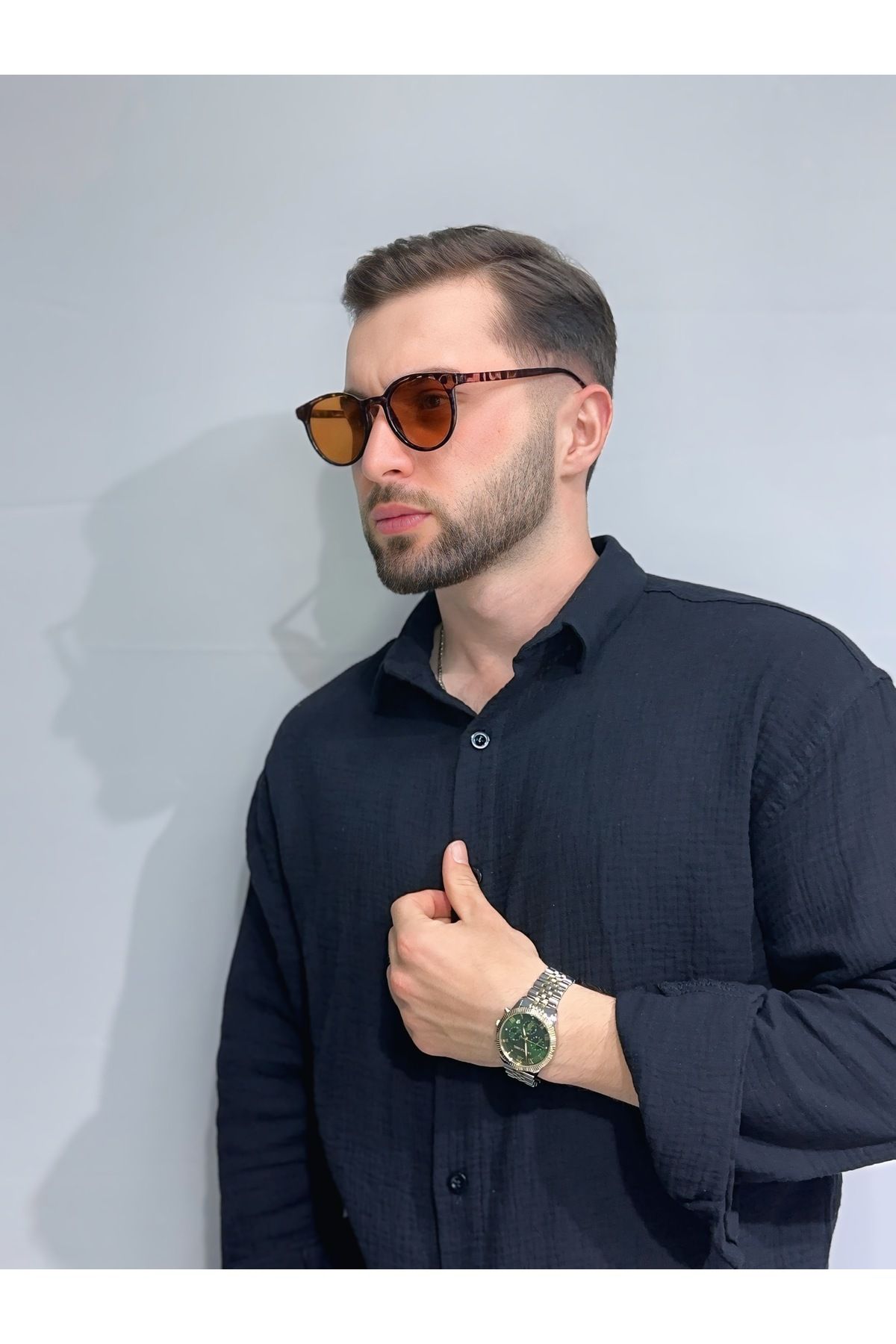 ZELİOR Unisex Leopar Yuvarlak Çerçeveli Güneş Gözlüğü