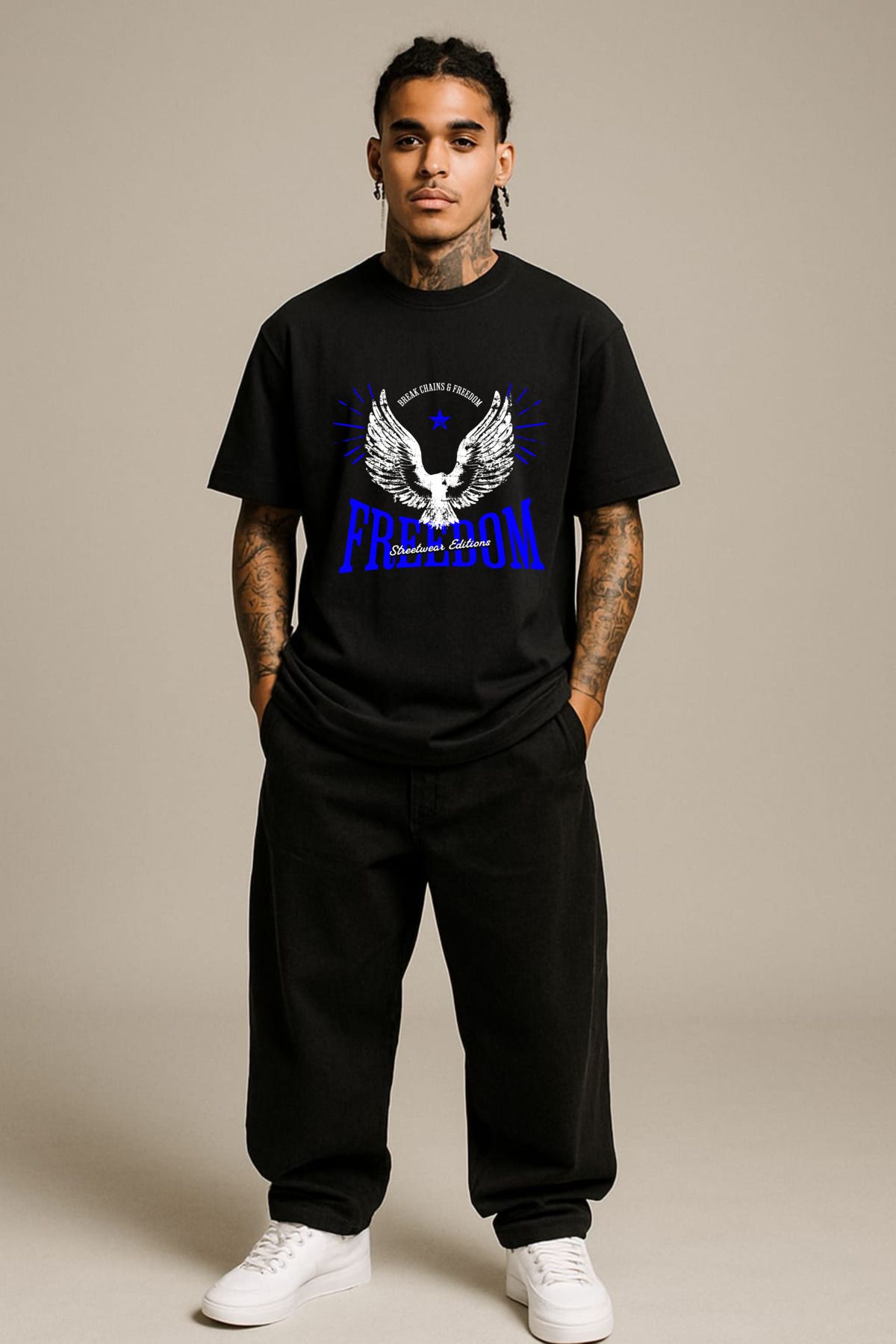 MAYK STREETWEAR OVERSIZE TSHIRT - UNISEX FREEDOM BASKILI TSHIRT
