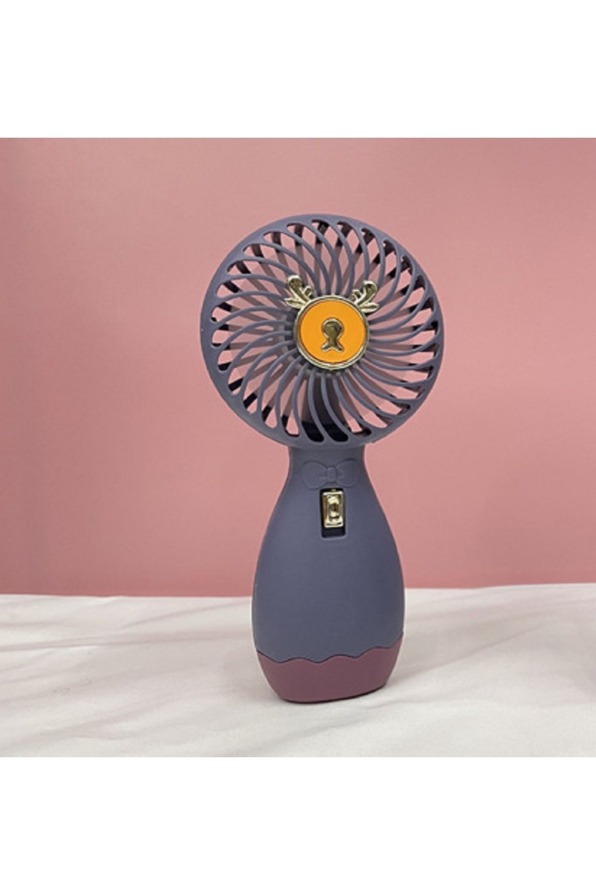 Livava Ayıcıklı Mini Fan, Usb li ve Şarj Edilebilir, Mor, 16x8