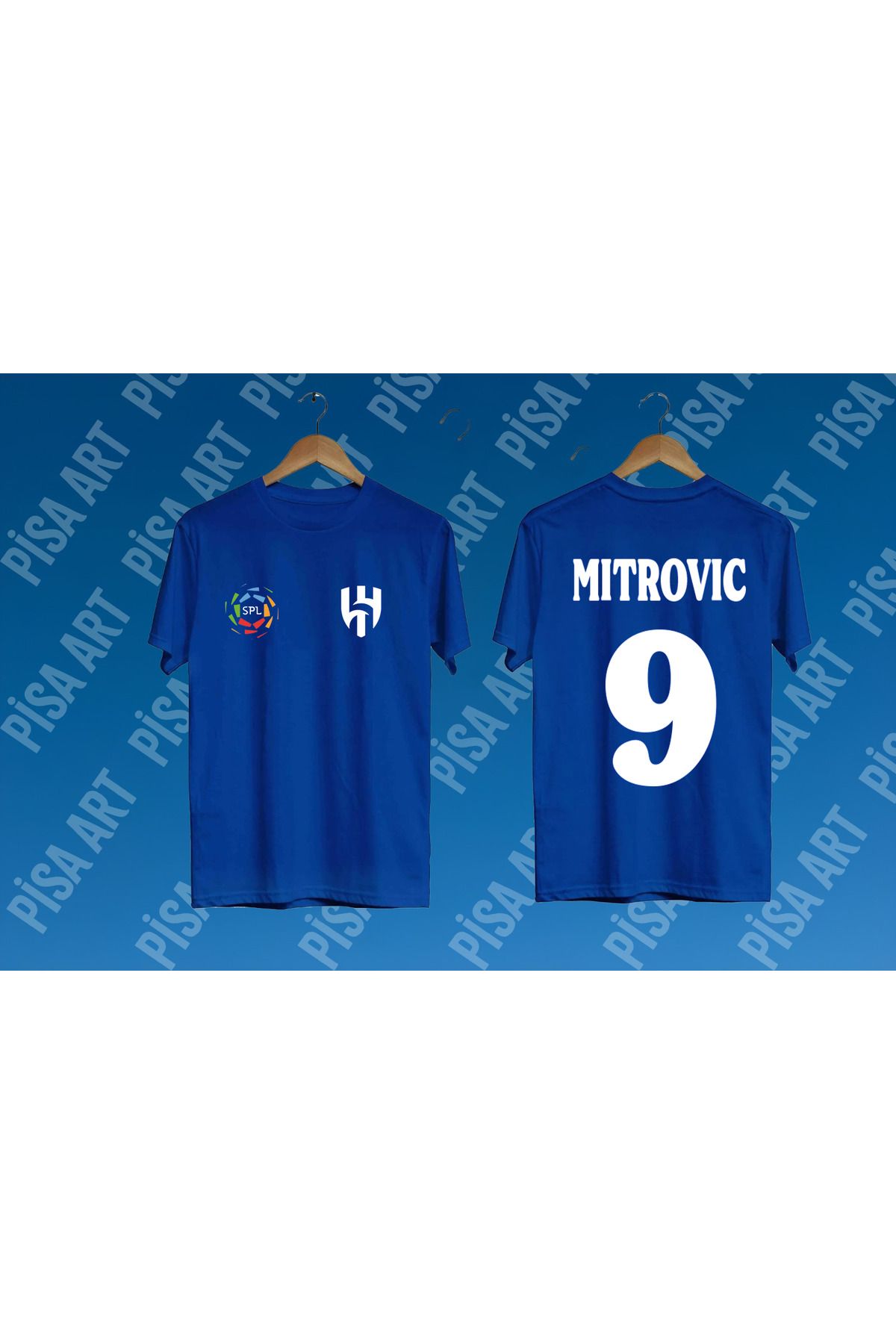 Pisa Art AL HILAL X ALEKSANDAR MITROVIC 9 ÖZEL TASARIM UNISEX TARAFTAR T-SHIRT