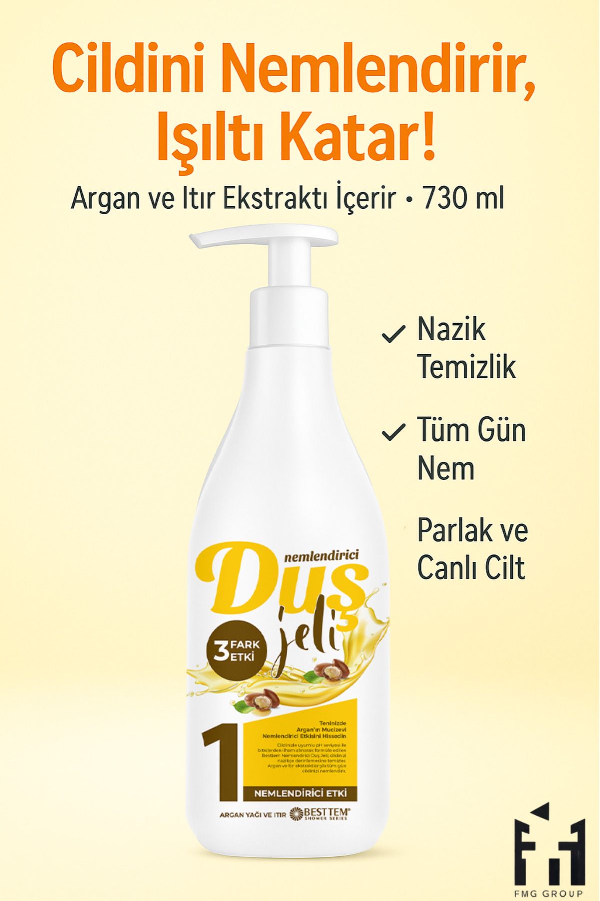 BESTTEM-Moisturizing Shower Gel – Argan and Geranium Extract |   730 ml 3