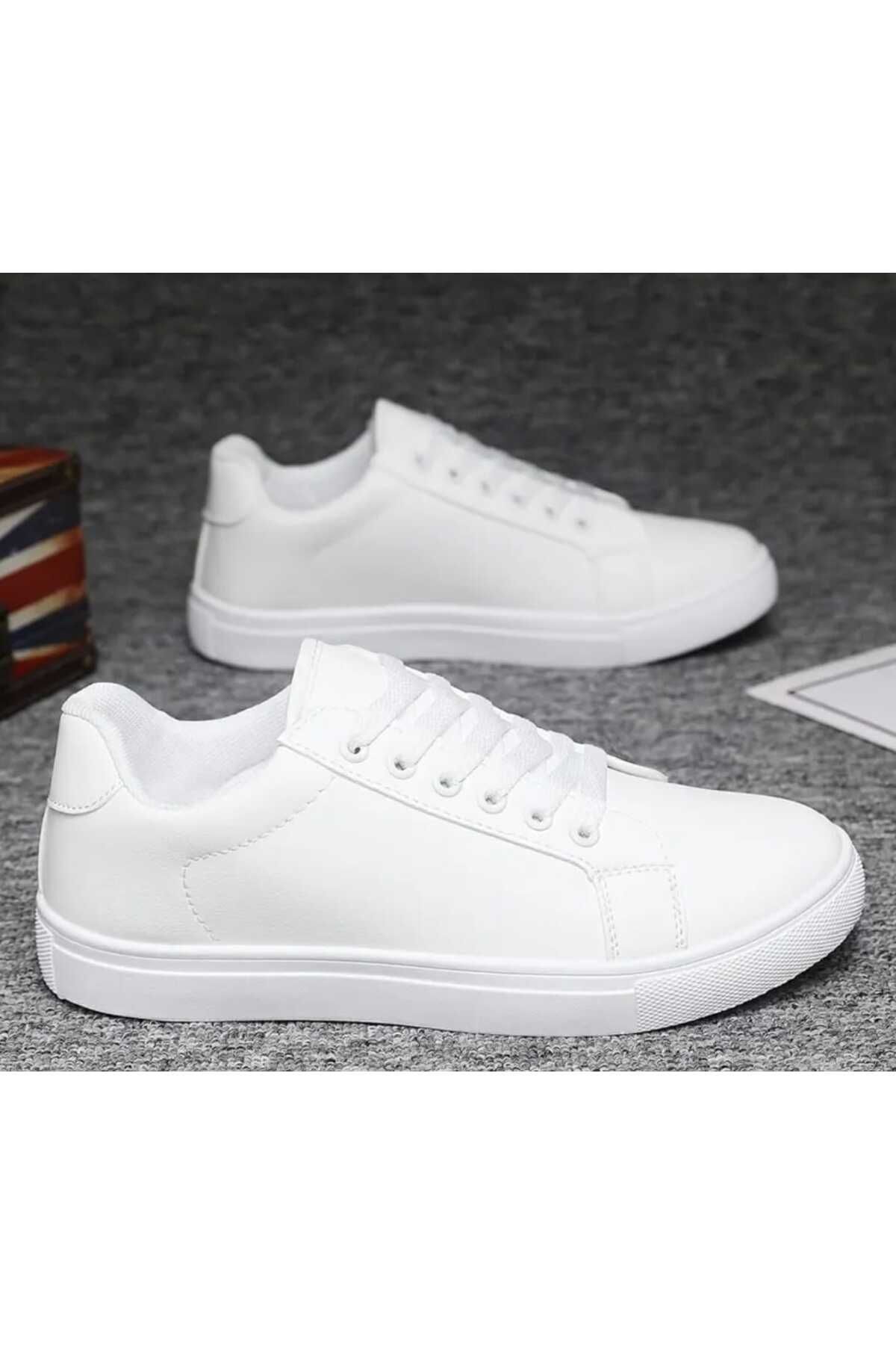 KDY UNİSEX BEYAZ-SİYAH AİR SNEAKER GÜNLÜK FORCE SPOR AYAKKABI