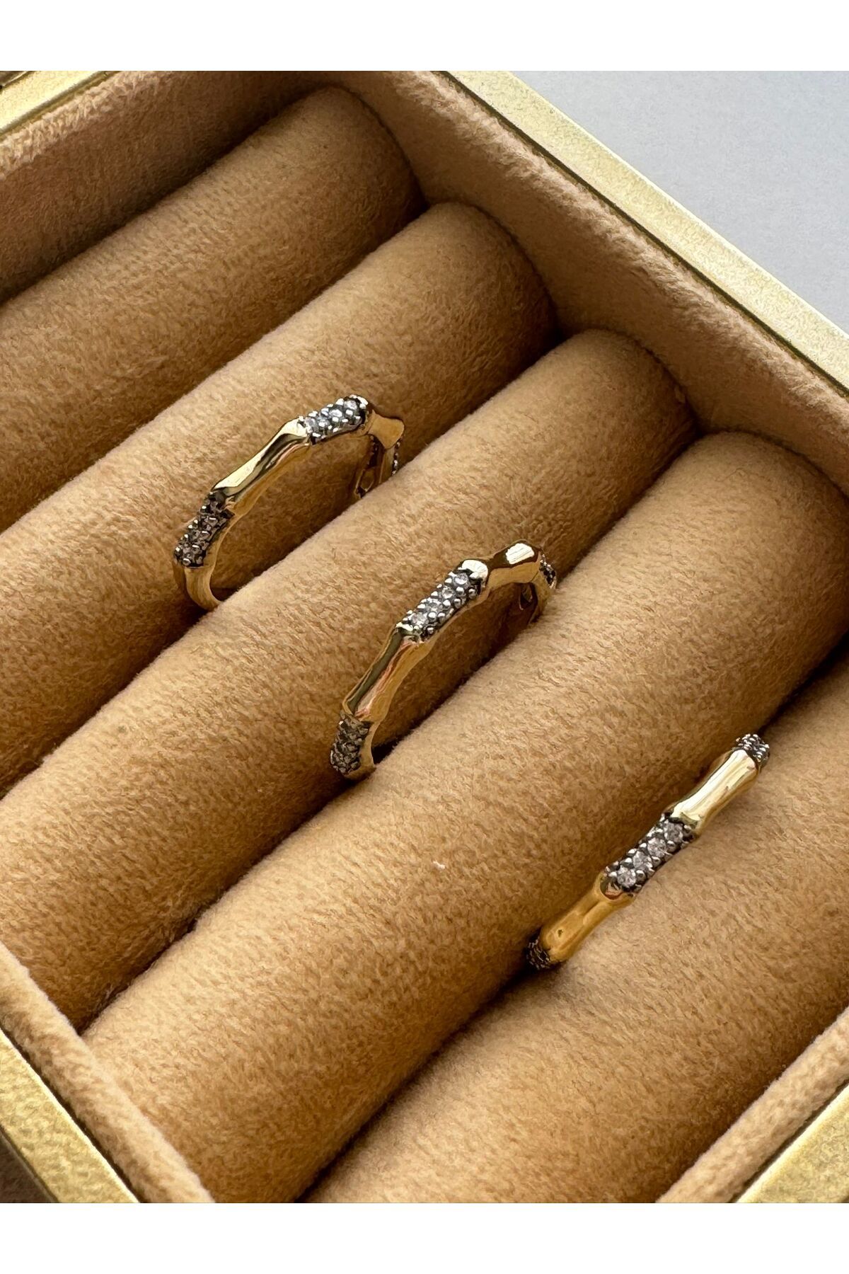 MODA 14k 7-8 No Uyumlu Ayarlanabilir Taşlı Çelik Yüzük