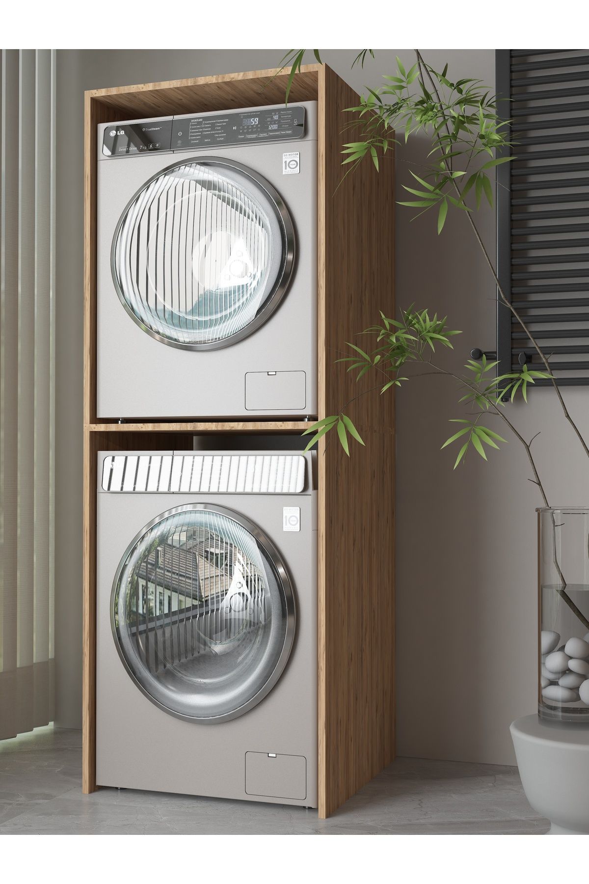 LXV DİZAYN Banyo Dolabı Çamaşır ve Kurutma Makinesi Dolabı