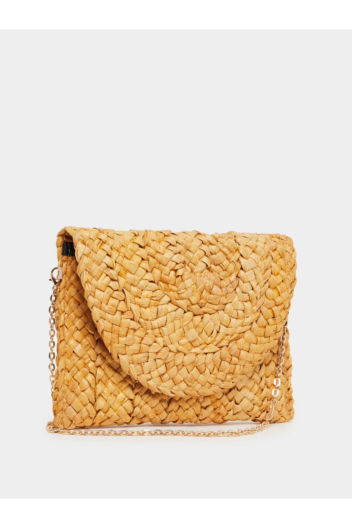 Styli-Weave Design Straw Clutch with Chain Strap 1