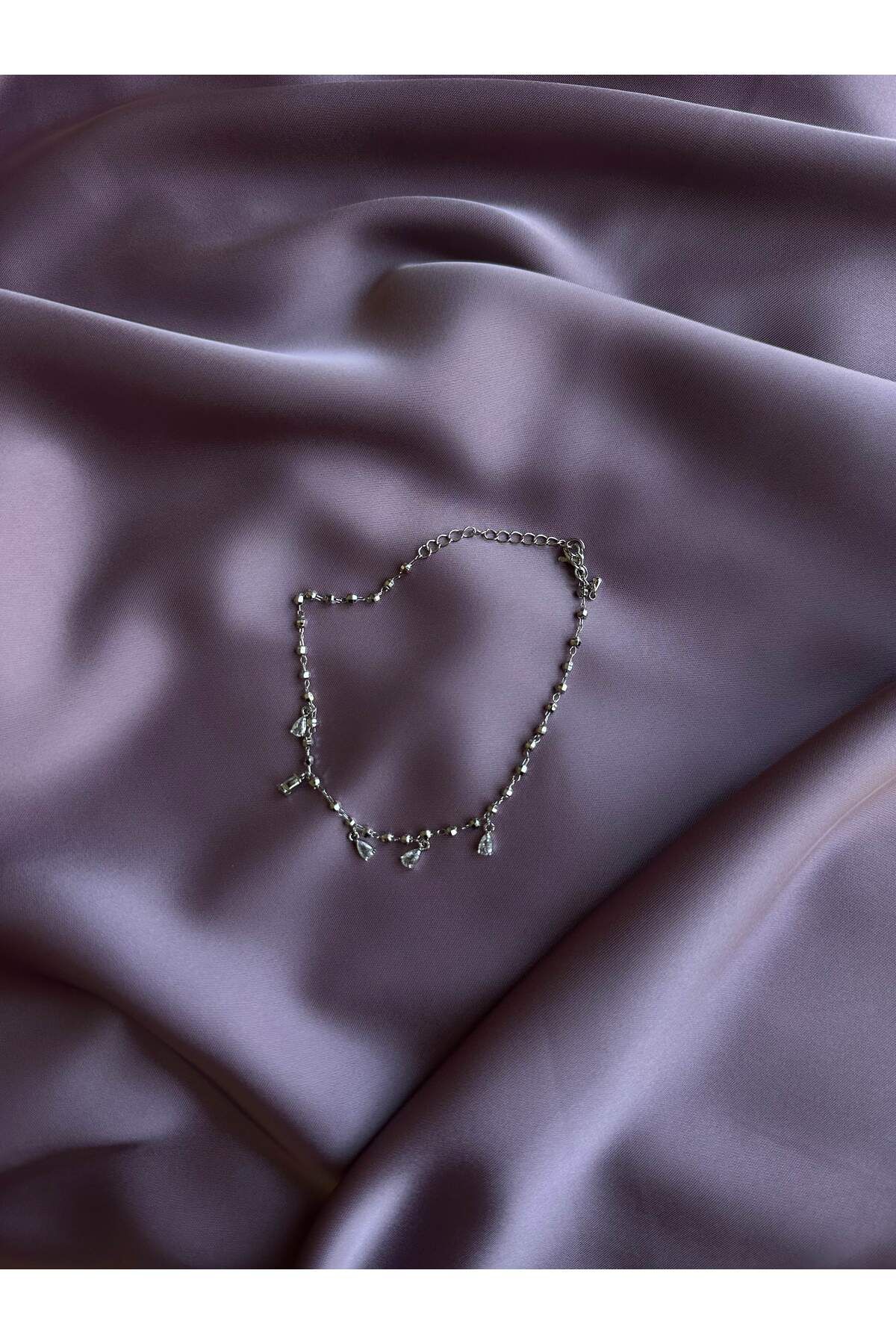 Noure Amour Zirkon Taş Gümüş Renkli Halhal