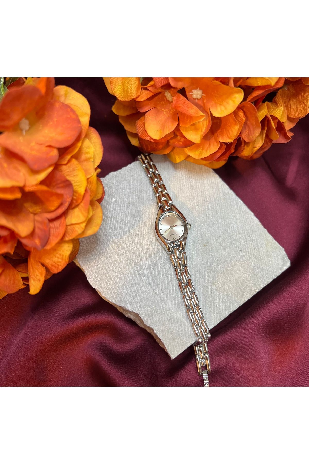 Büşra Shine Aksesuar Silver Çelik Kasa Vintage Saat
