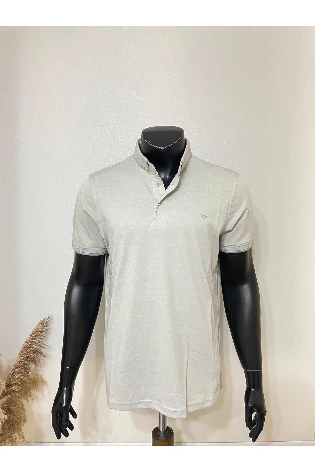 Sadık Collection Erkek Büyük Beden Polo Yaka Düğmeli Cepsiz Kolları Ribanalı Merserize Kumaş T-shirt 1000