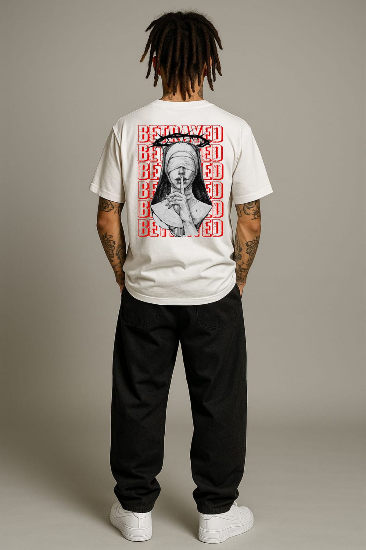 MAYK STREETWEAR OVERSIZE TSHIRT - UNISEX BETRAYED BASKILI TSHIRT