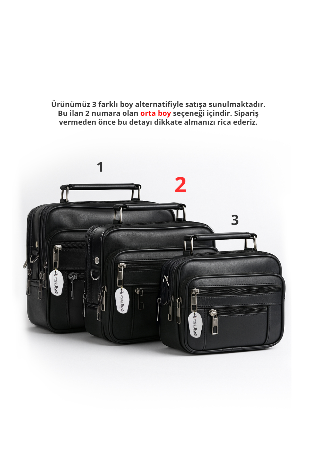 westbag Erkek Siyah Yatay Model Çelik Kasalı Hakiki Deri El Ve Omuz Çantası Orta Boy görsel 4