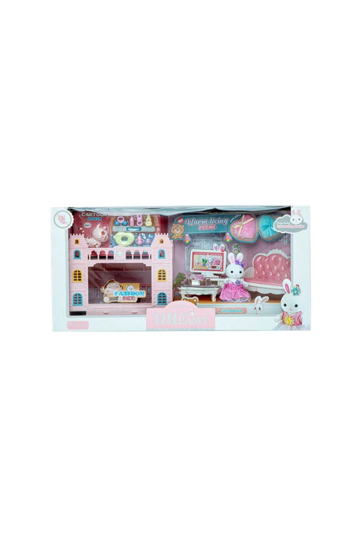 Mega Oyuncak Bay Dreamy Oturma Odası ve Ranzalı Mini Tavşan Oyun Seti