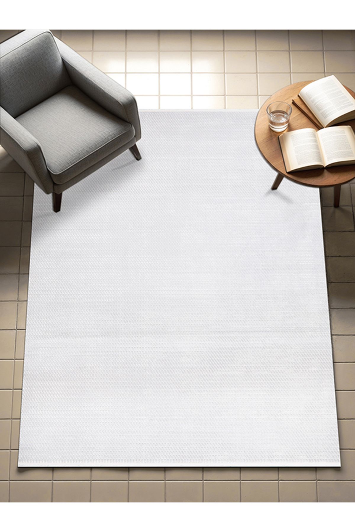 PARLA CARPET Gri Yumuşak Dokuma Makine Halısı Tozumaz Saçaklı Yolluk Çocuk Oturma Odası Salon Mutfak