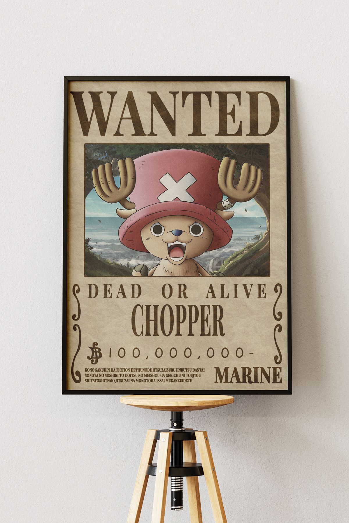 Anime Marketi One Piece Wanted Tasarımlı Çerçevesiz Poster 33x48 Boyutunda