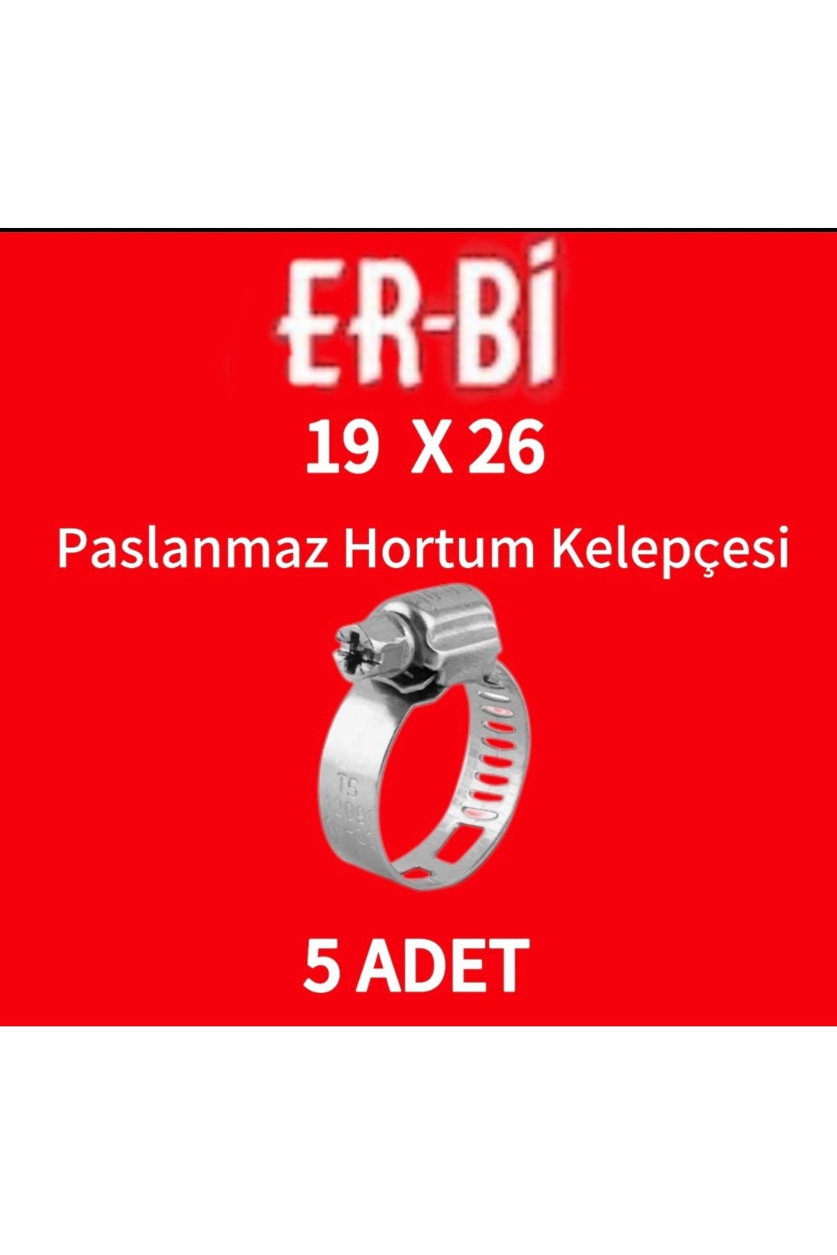 TG STEEL DESİNG Erbi 19-26 mm Paslanmaz Metal Hortum Kelepçesi – 5’li Paket