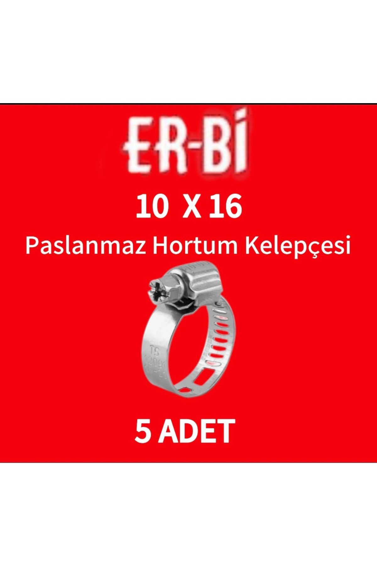 TG STEEL DESİNG Erbi 10-16 mm Paslanmaz Metal Hortum Kelepçesi – 5 ’li Paket