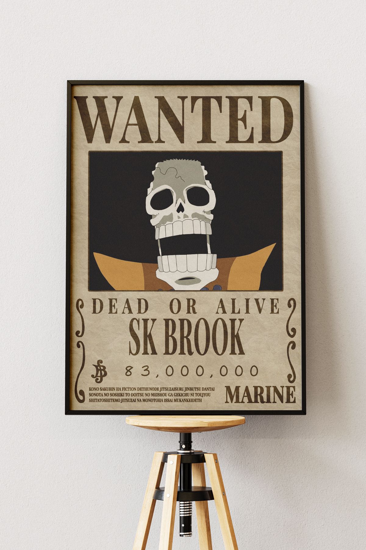 Anime Marketi One Piece Wanted Tasarımlı Çerçevesiz Poster 33x48 Boyutunda