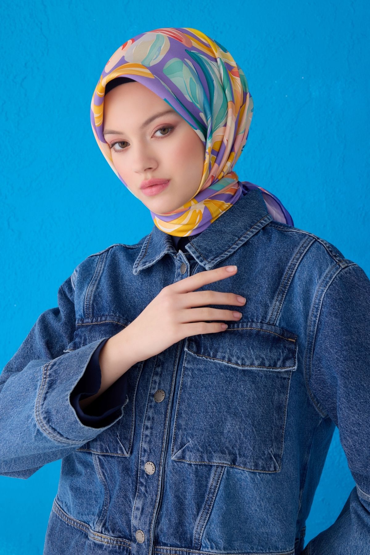Belli Saf İpek Eşarp 4107D (Twill İpek) 90 x 90 Mor - 36
